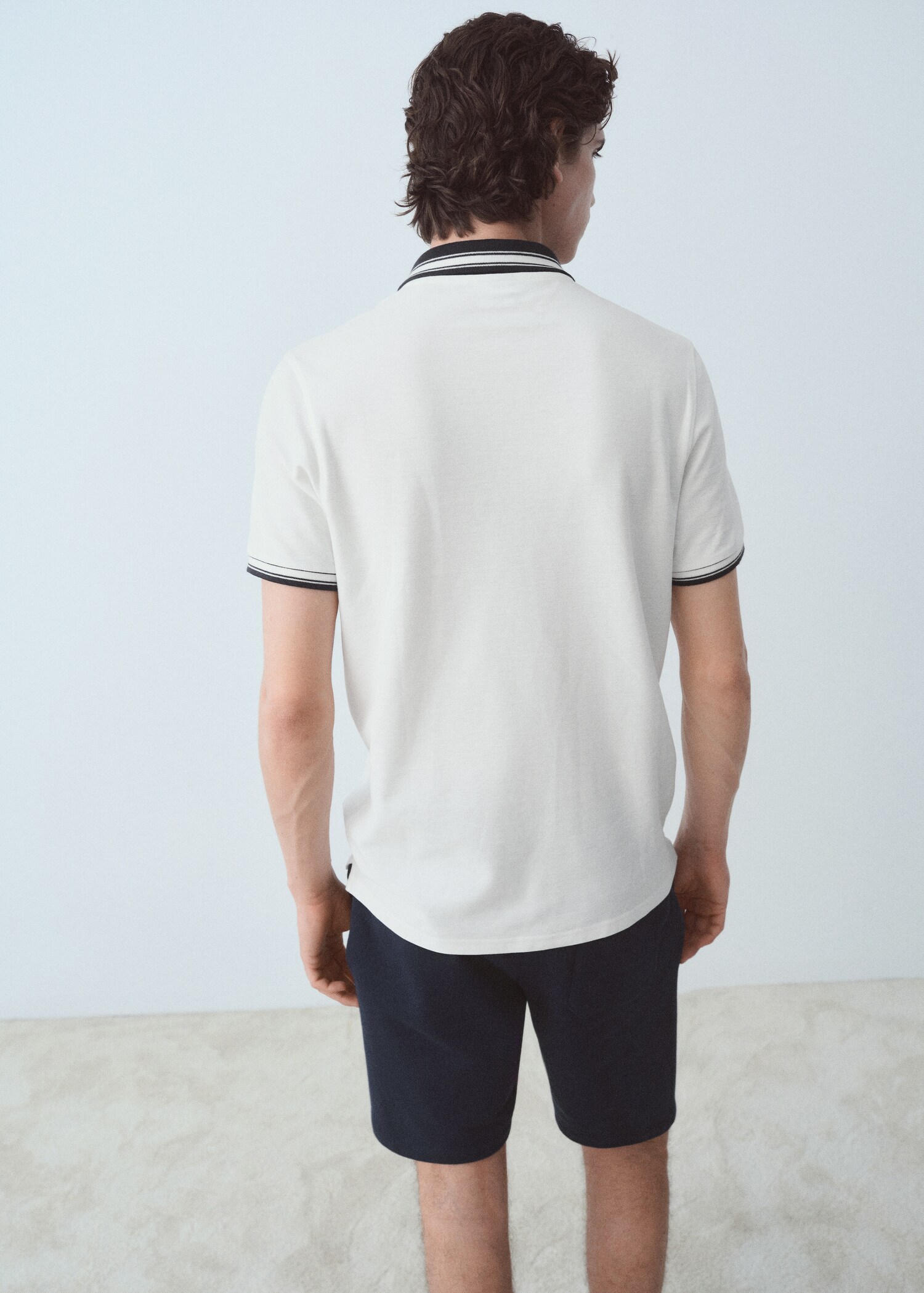 Polo algodón cuello contraste - Reverso del artículo