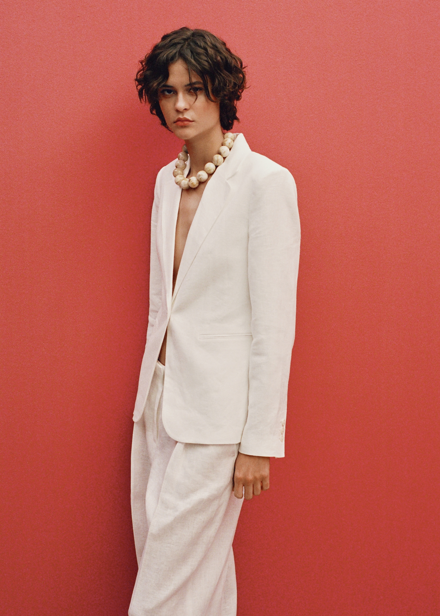 Pantalón Mango Mujer Americanas Blazer Traje Lino