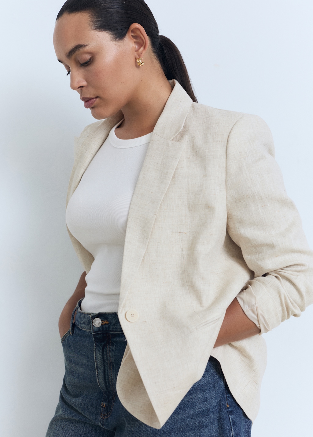 Mango Linen suit blazer