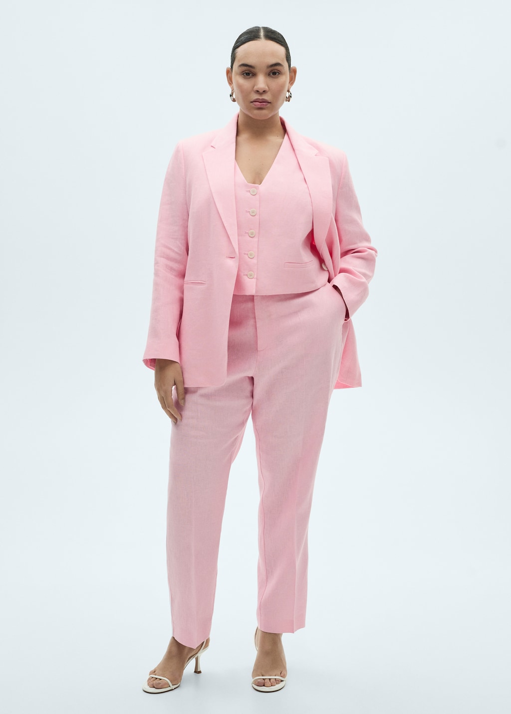 Mango Linen suit blazer thumbnail