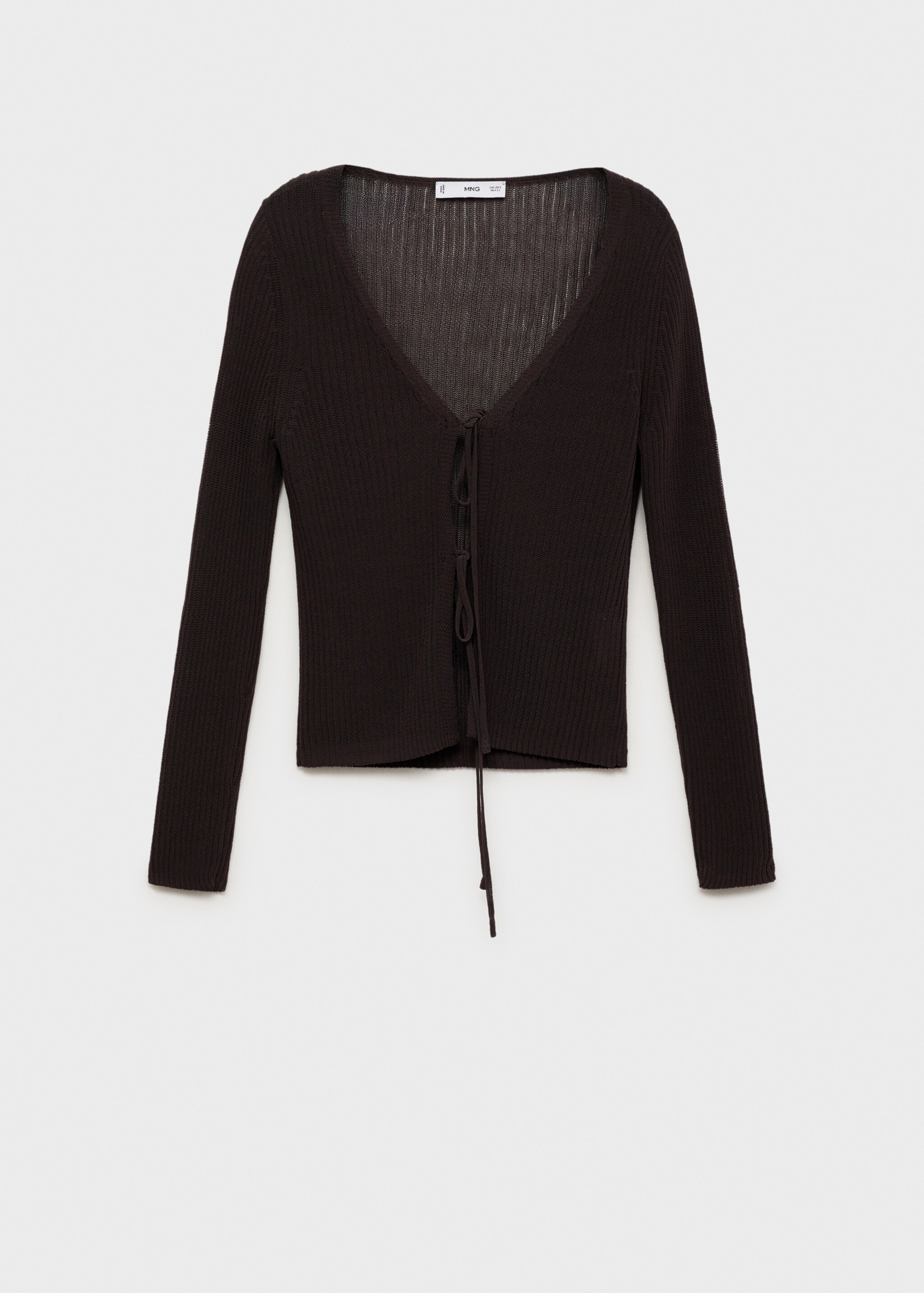 Cardigan maille côtelée nœuds - Article sans modèle