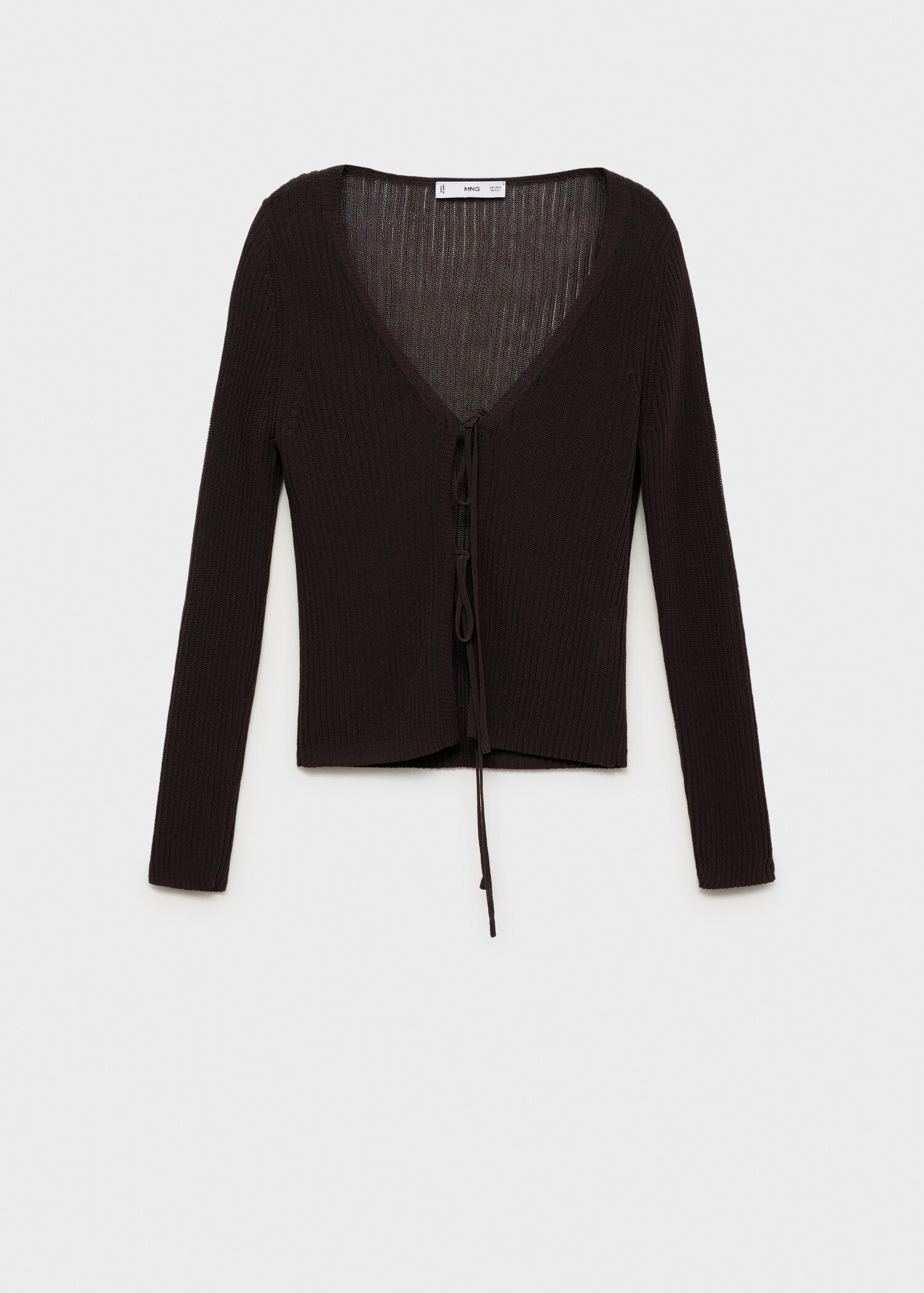Cardigan maille côtelée nœuds - Article sans modèle
