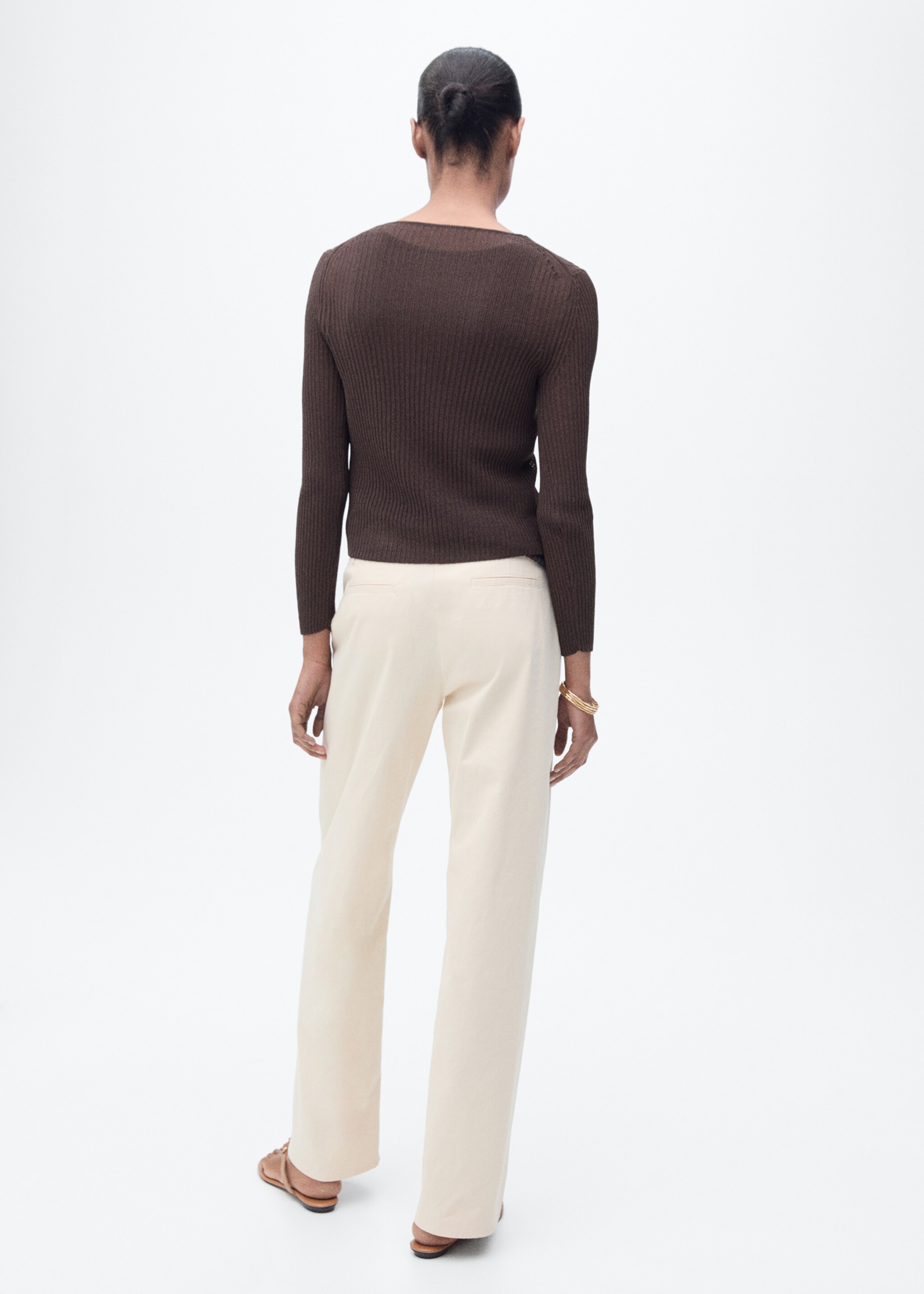 Cardigan maille côtelée nœuds - Verso de l’article