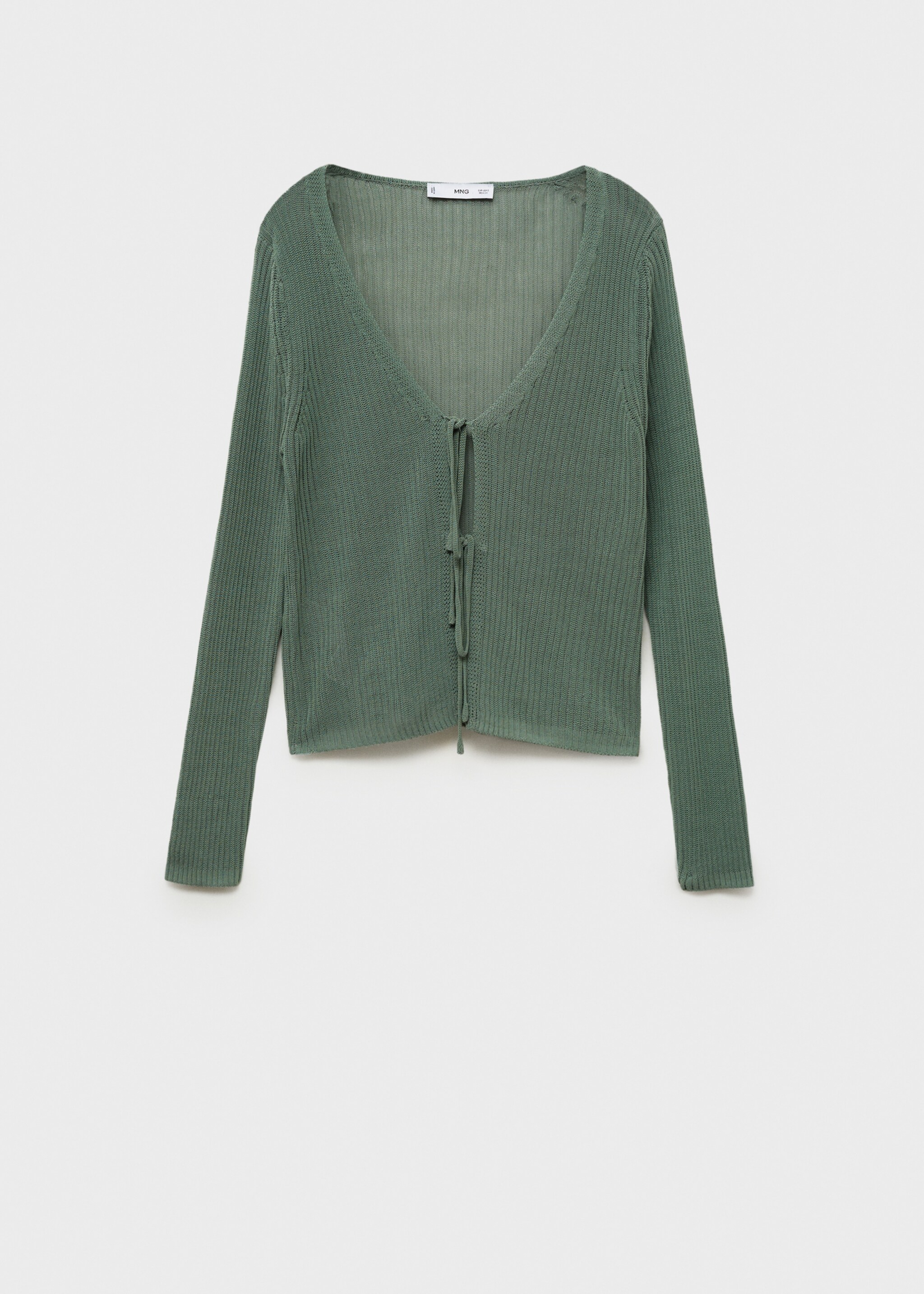 Cardigan maille côtelée nœuds - Article sans modèle