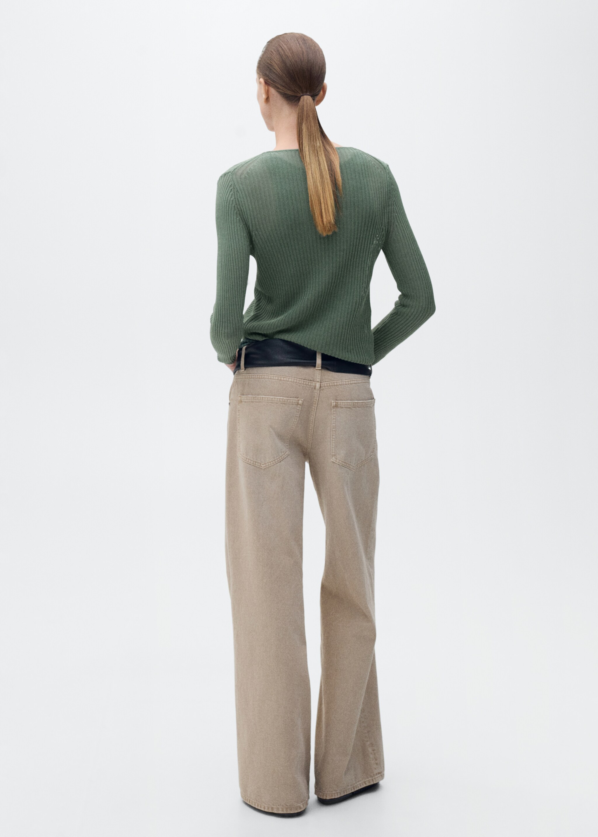 Cardigan maille côtelée nœuds - Verso de l’article