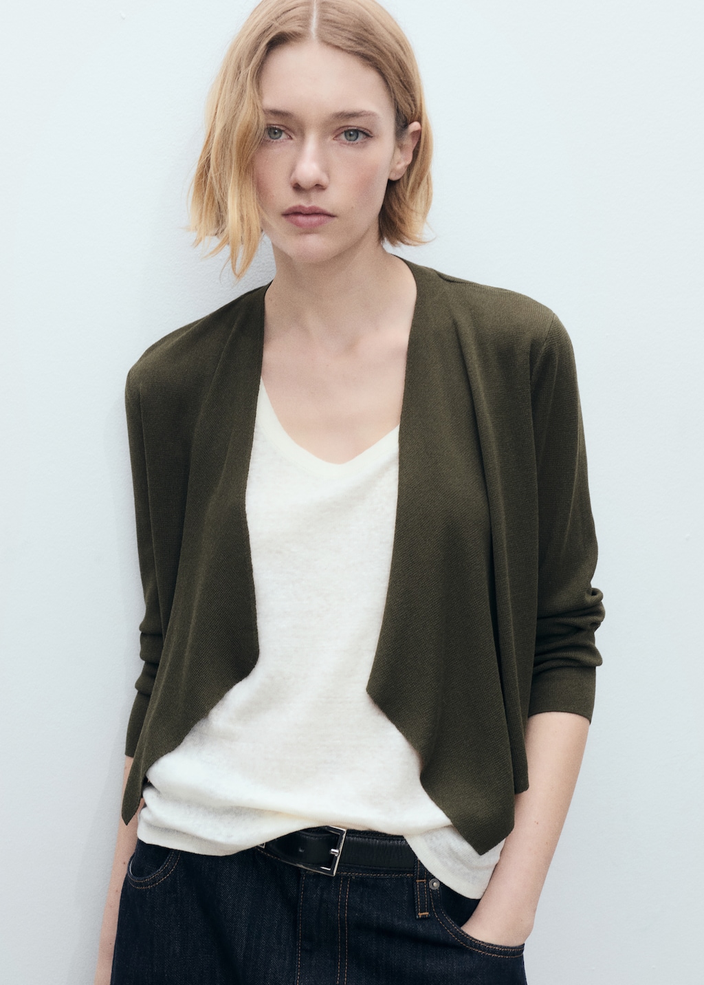 Mango Knitted cropped cardigan