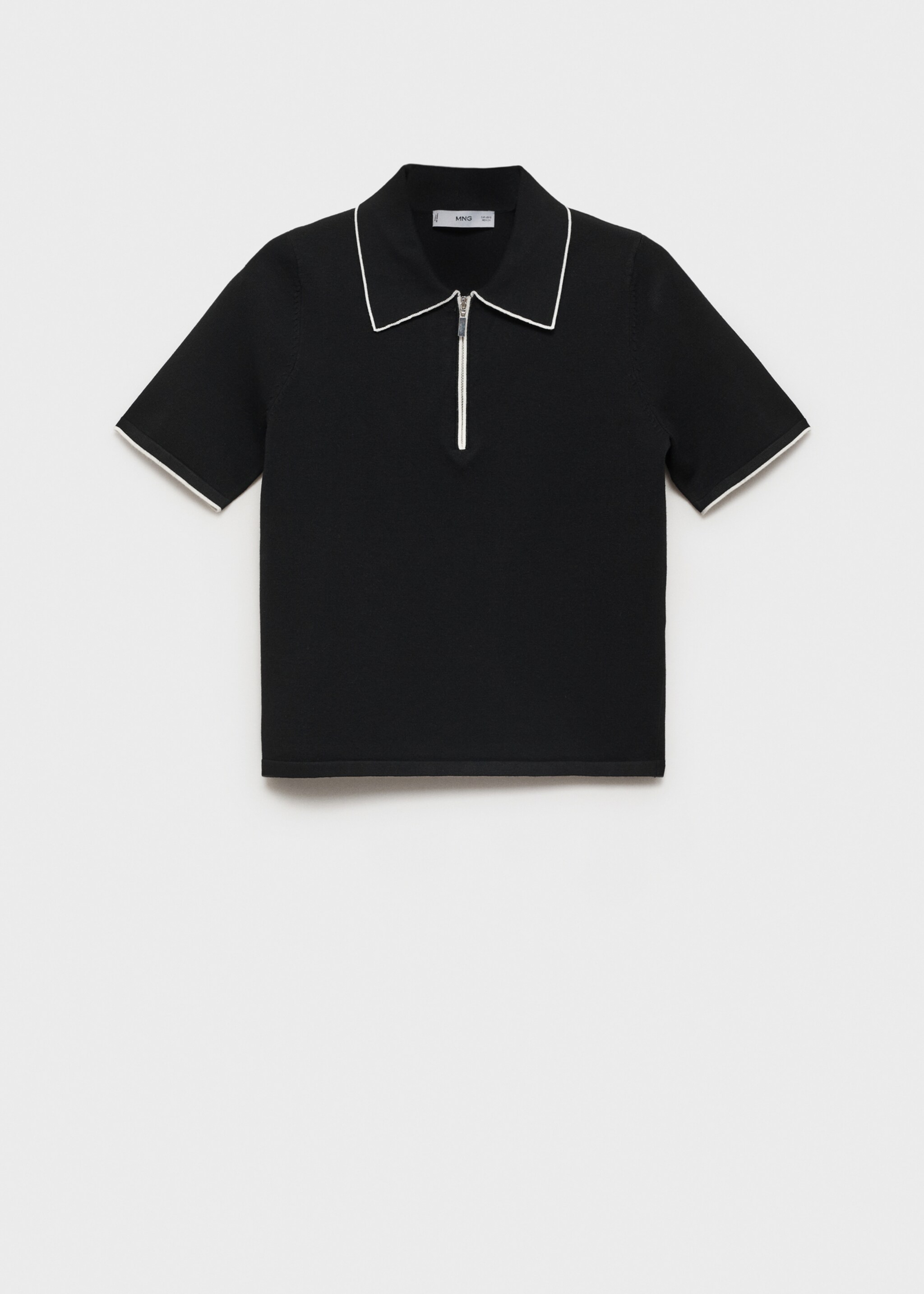 Polo-neck sweater with contrasting trims - Article without model