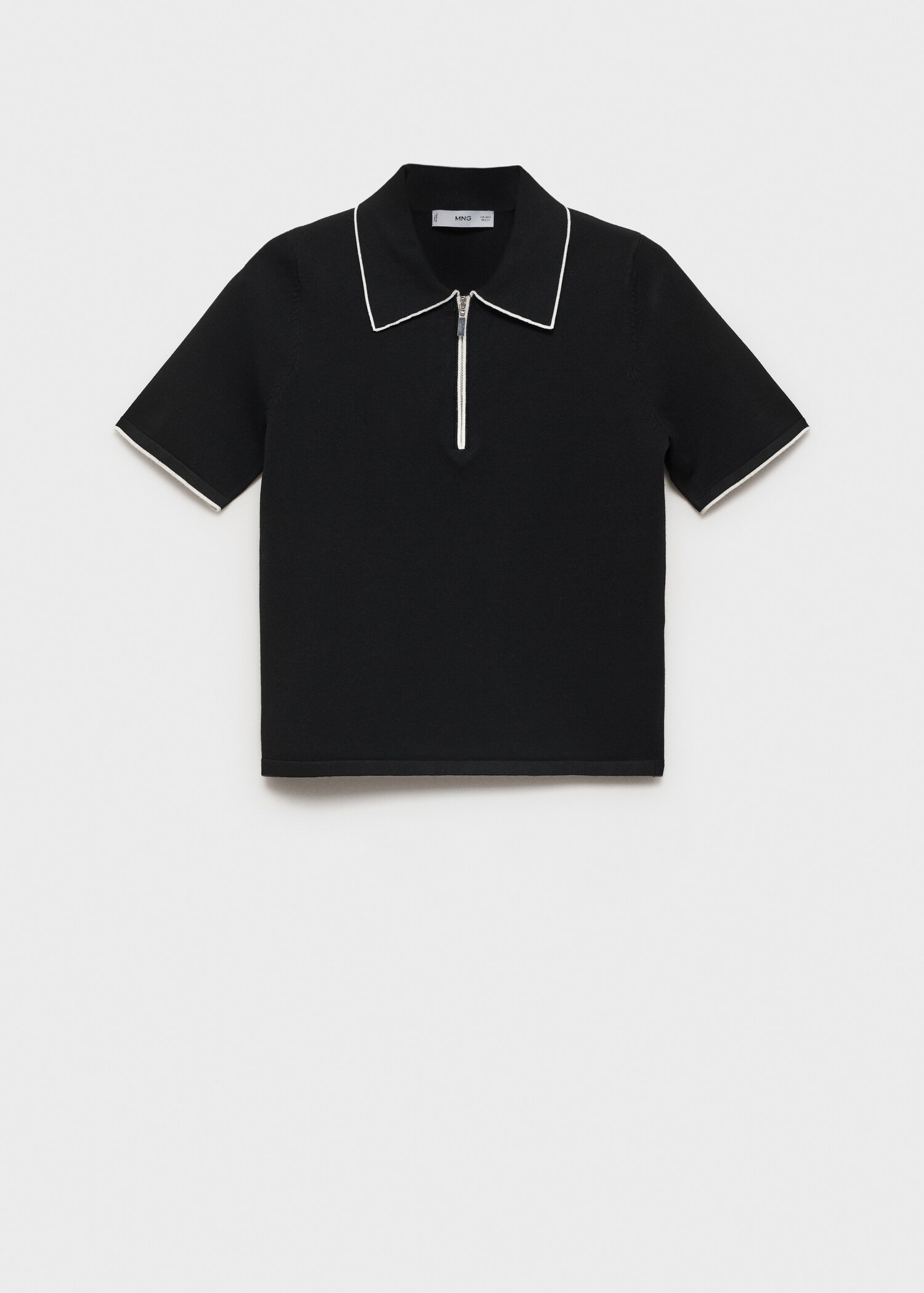 Polo-neck sweater with contrasting trims - Article without model