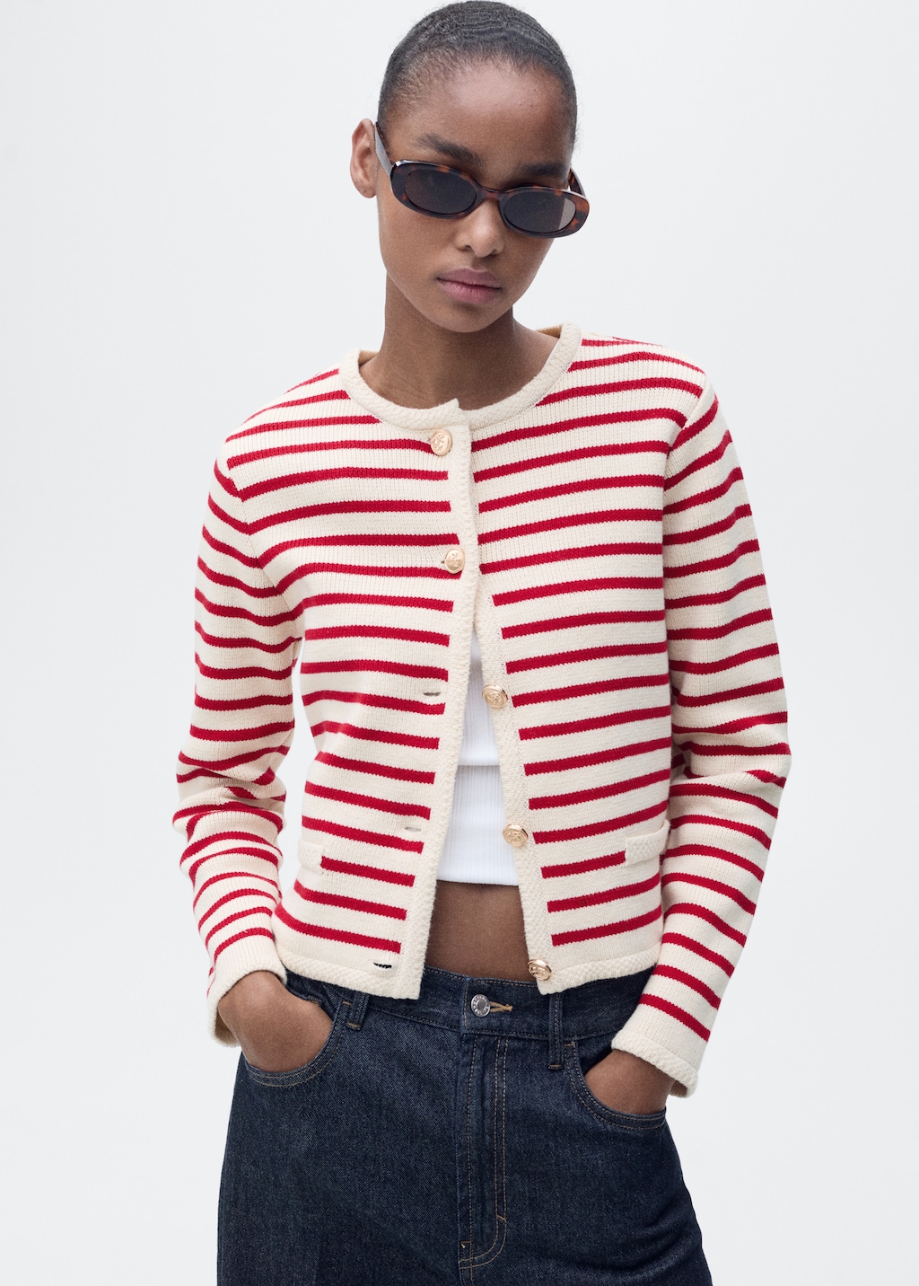 Stripped knit cardigan