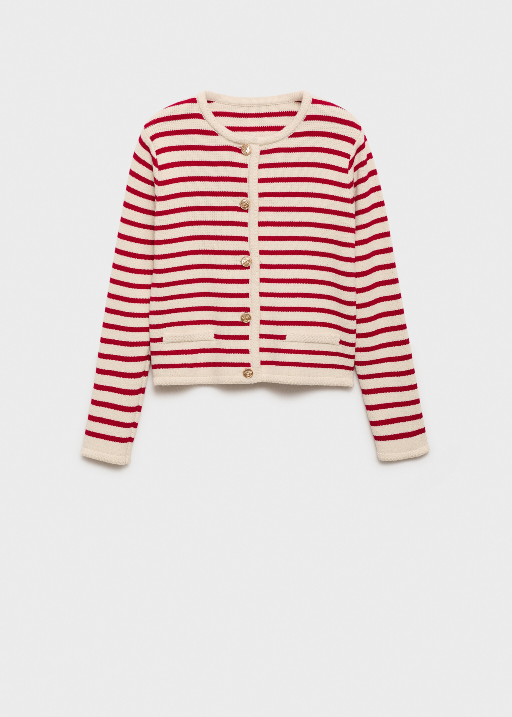 Cardigan de malha às riscas - Artigo sem modelo