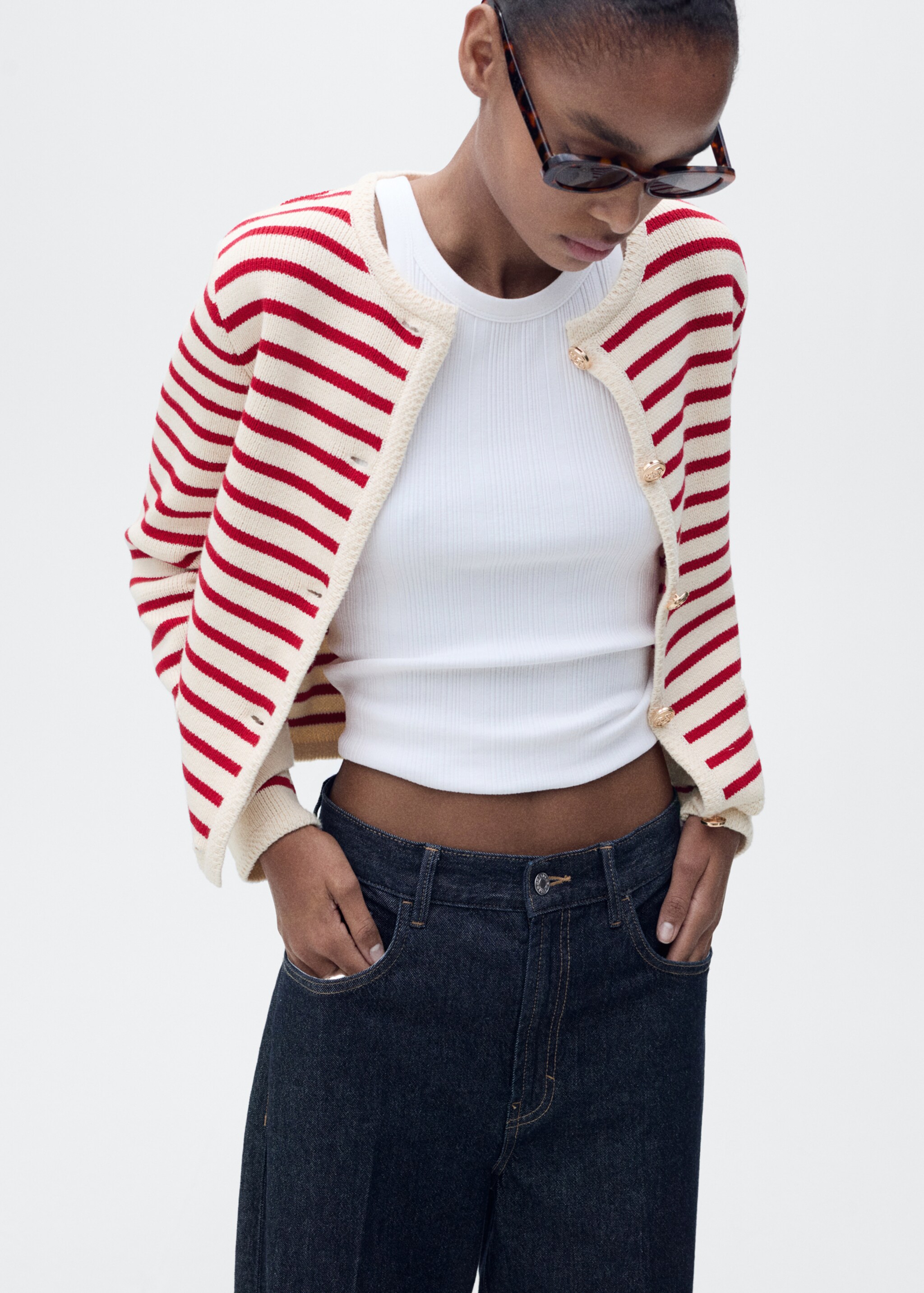 Cardigan de malha às riscas - Pormenor do artigo 2