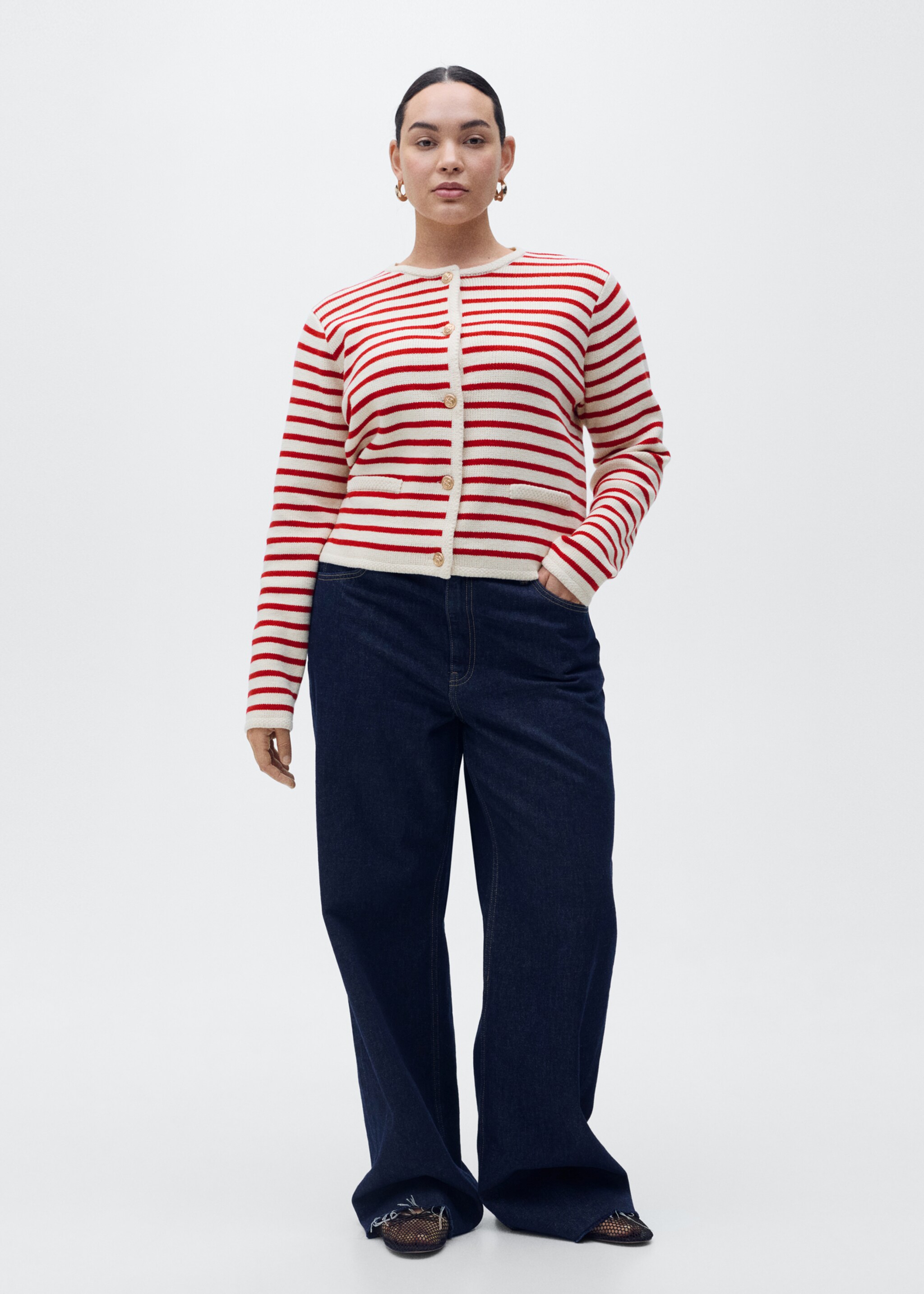 Stripped knit cardigan - Details of the article 3