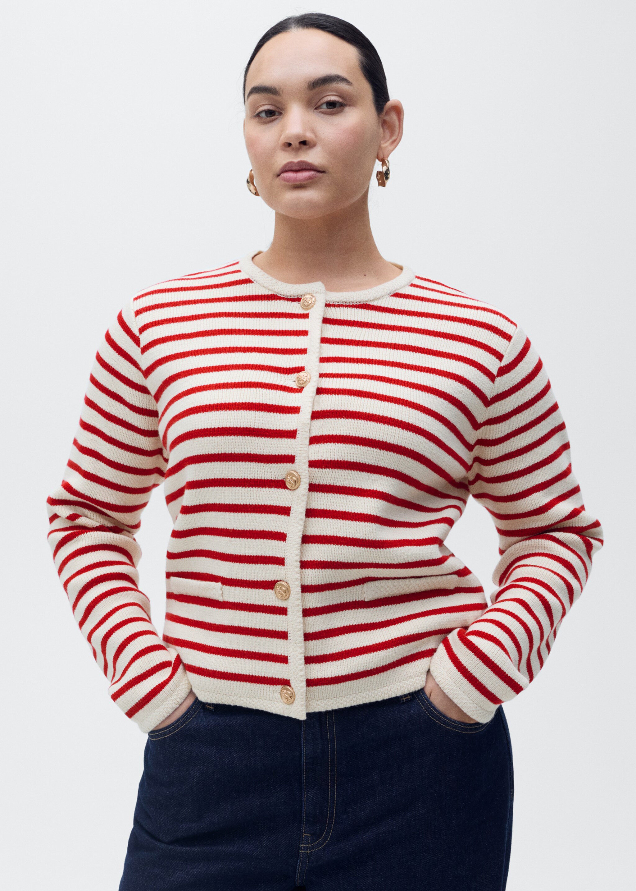 Cardigan de malha às riscas - Pormenor do artigo 5