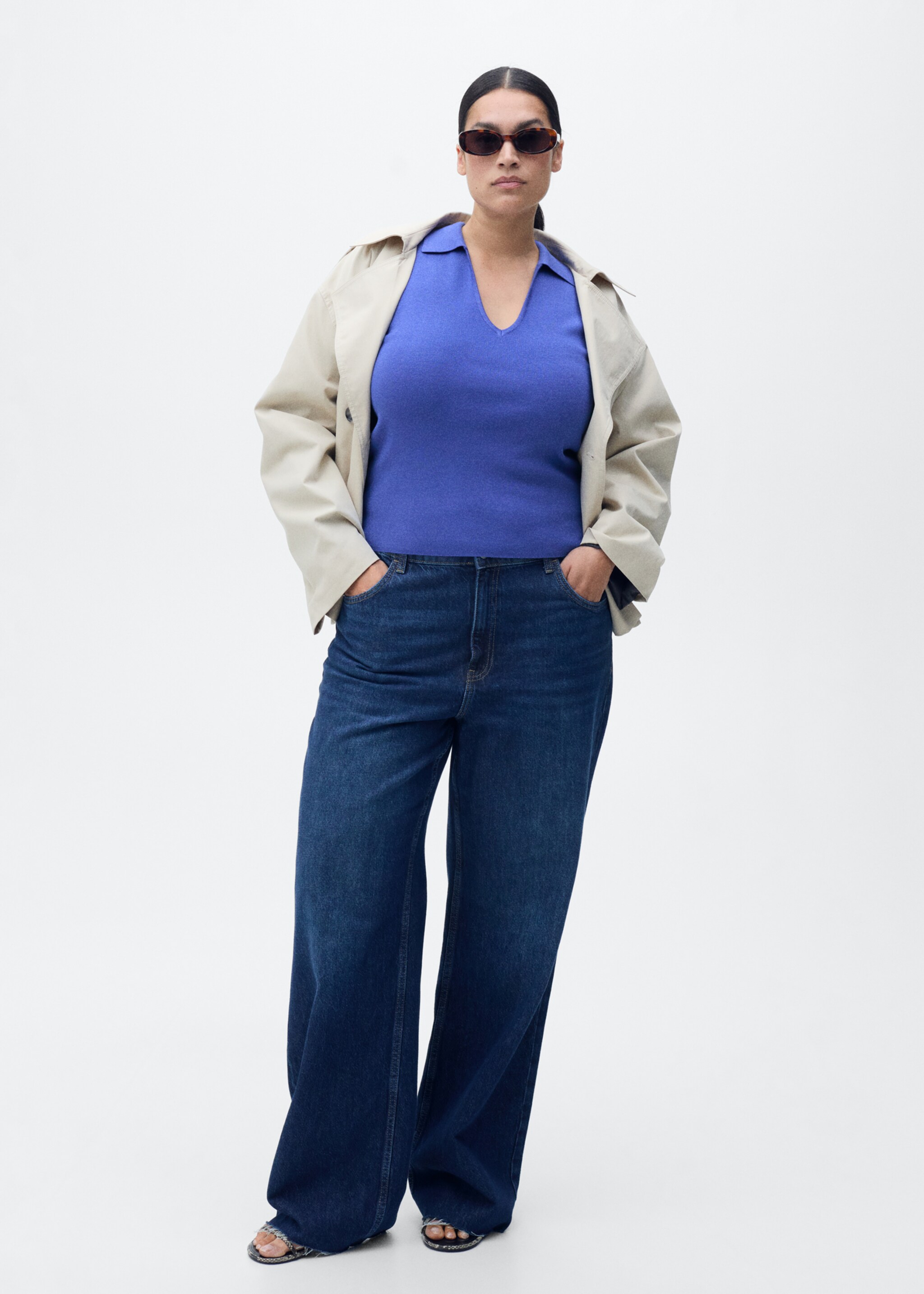 Polo-neck knitted top - Details of the article 3
