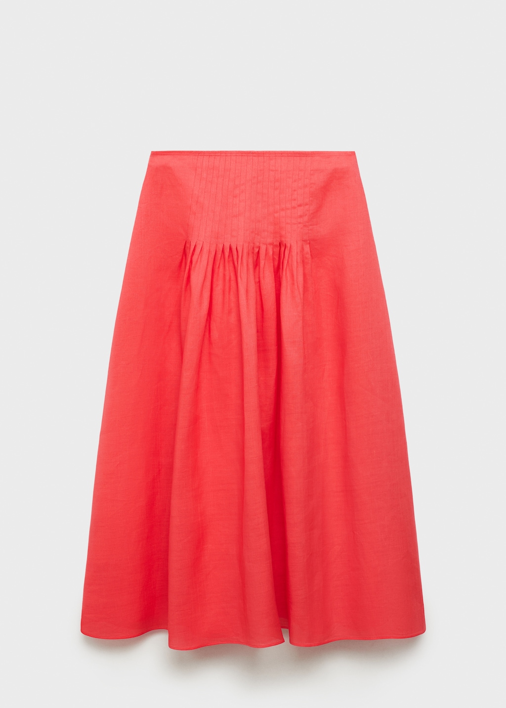 Ramie pleated skirt