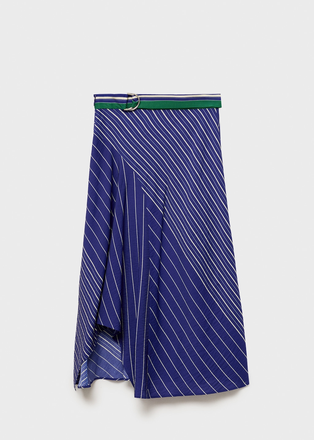 Striped midi-skirt with belt - image 4