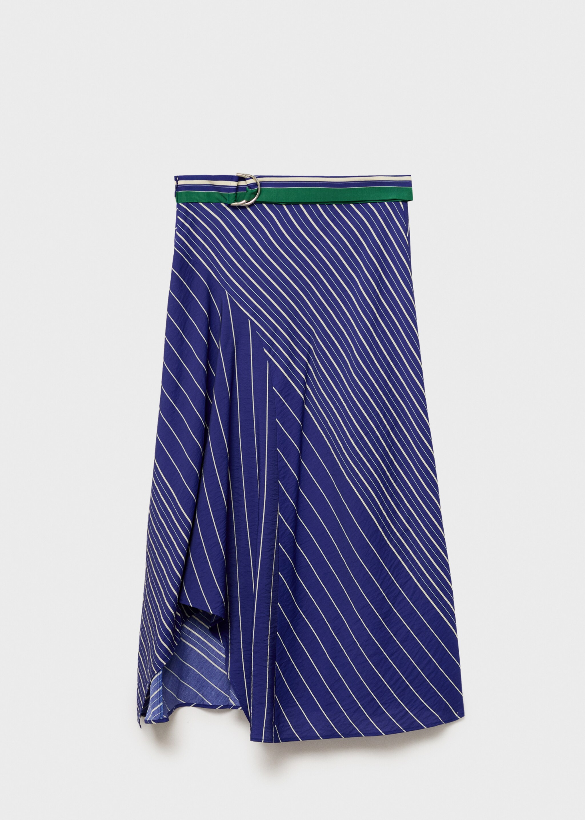Striped midi-skirt with belt - Article without model