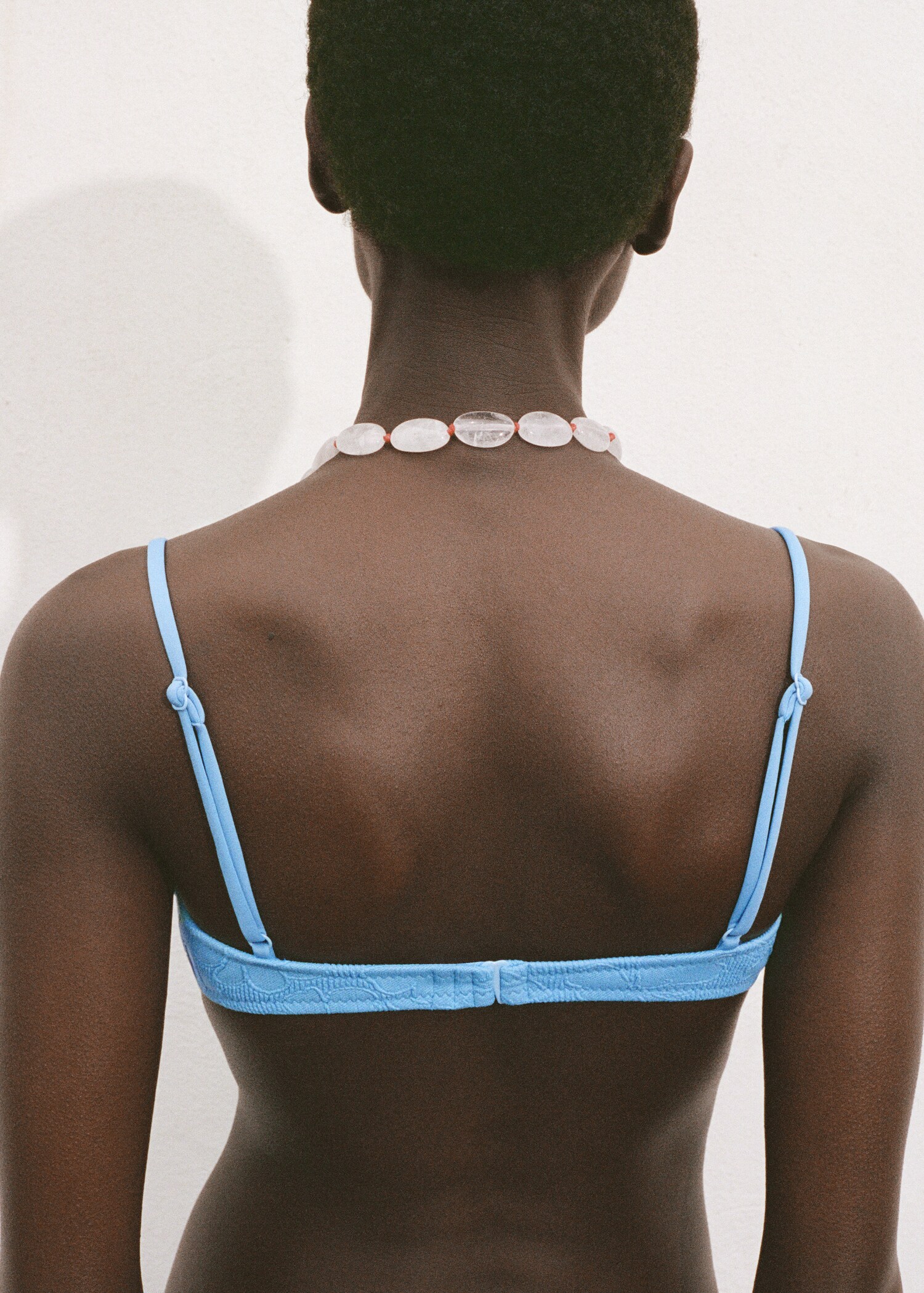 Jacquard floral bikini top - Reverse of the article
