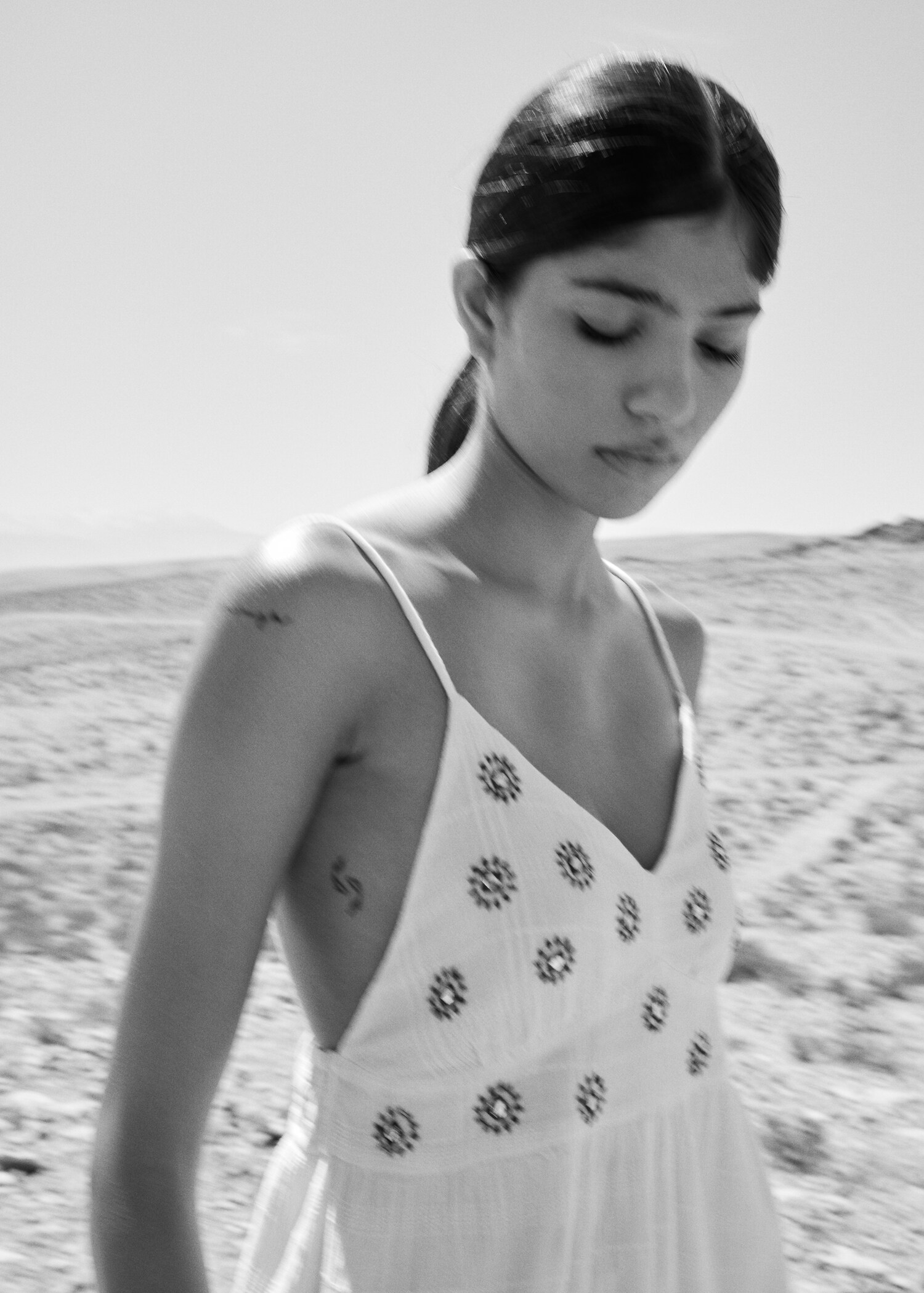 Embroidered dress with suns - Details of the article 6