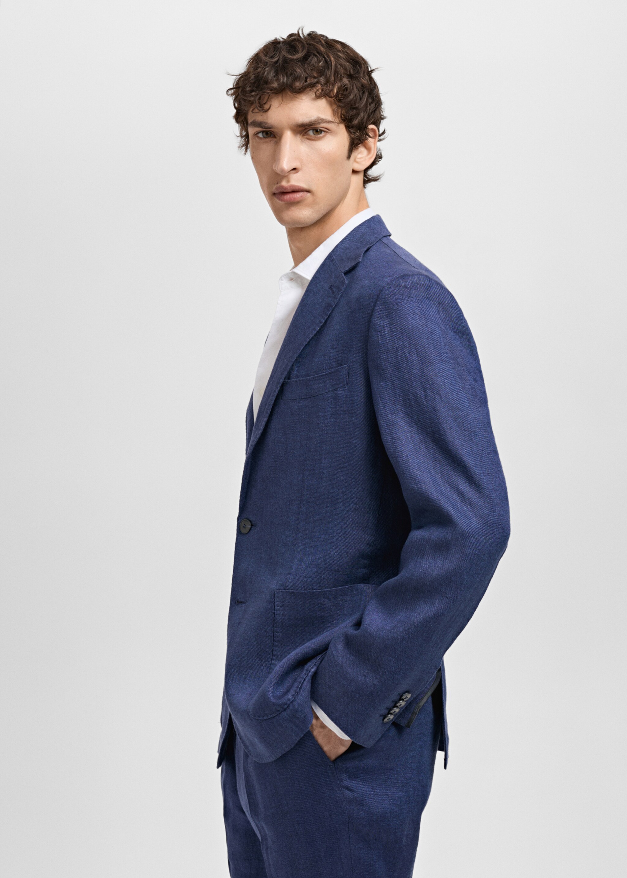 Blazer fato Salerno 100% linho slim fit - Pormenor do artigo 2