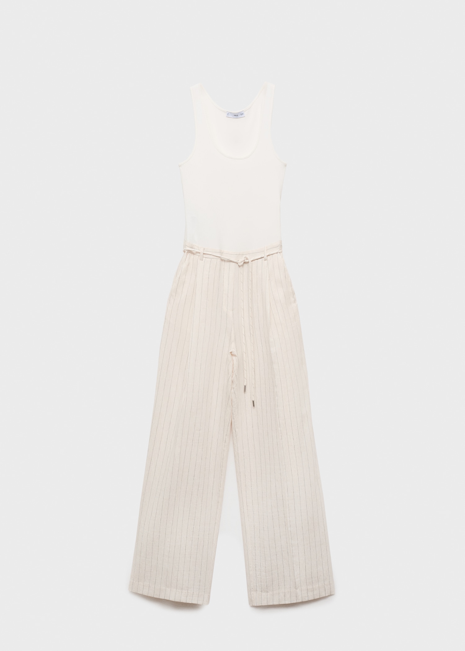 Striped combined knitted jumpsuit Women MANGO USA