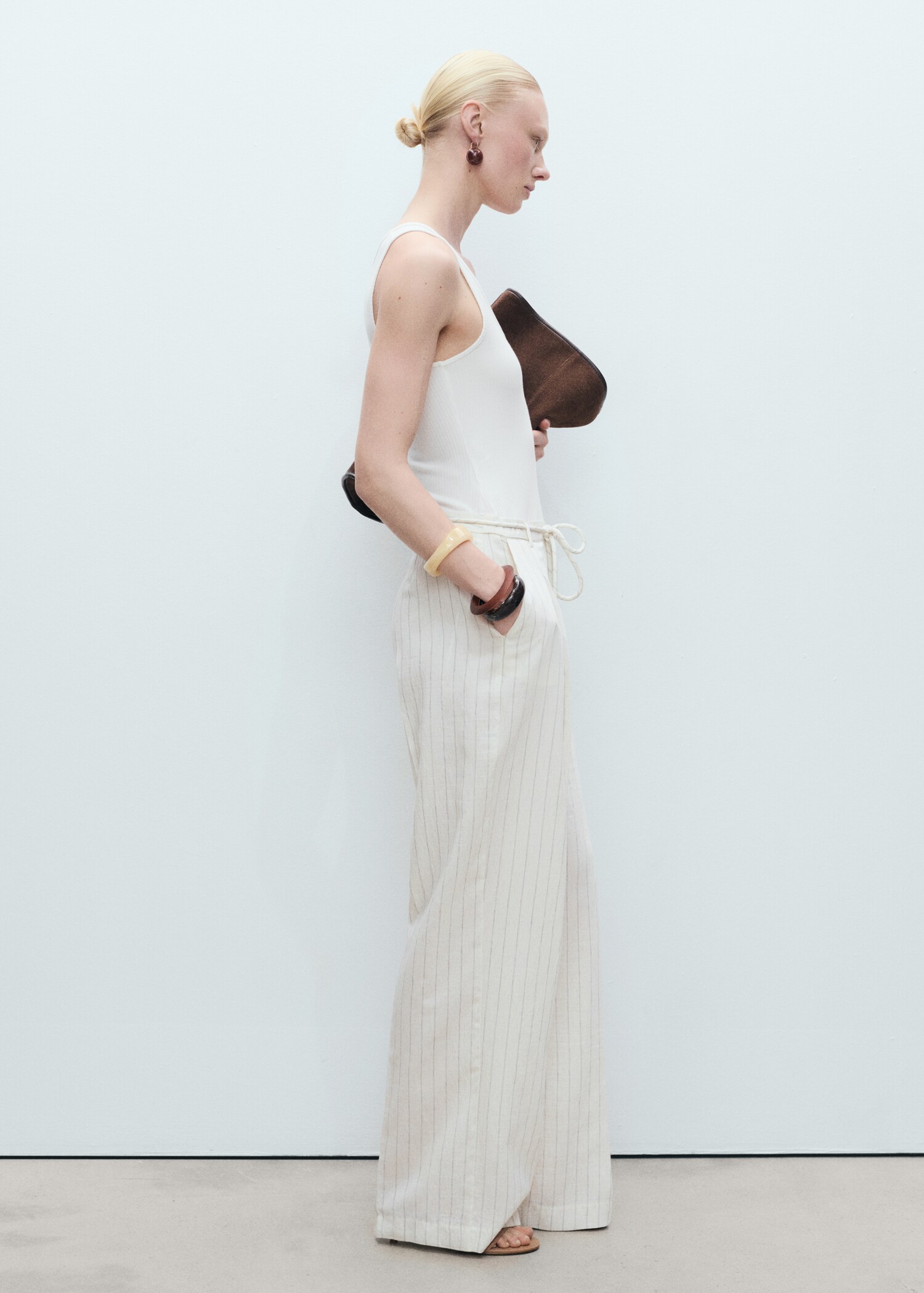 Striped combined knitted jumpsuit - Details of the article 1