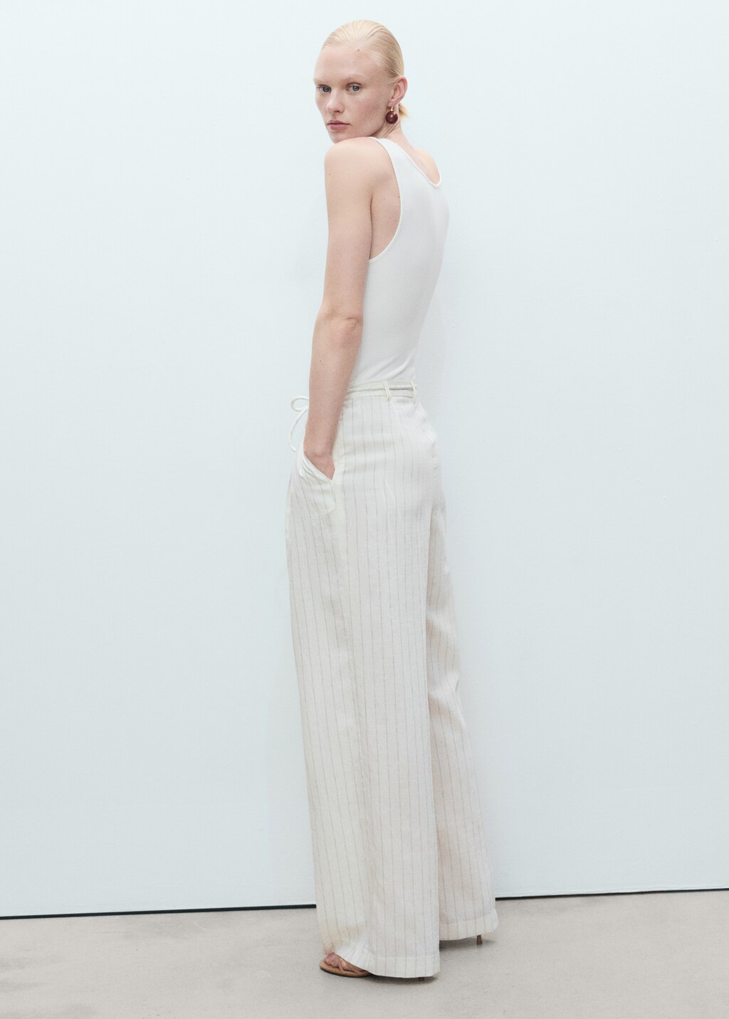 Striped combined knitted jumpsuit - image 3