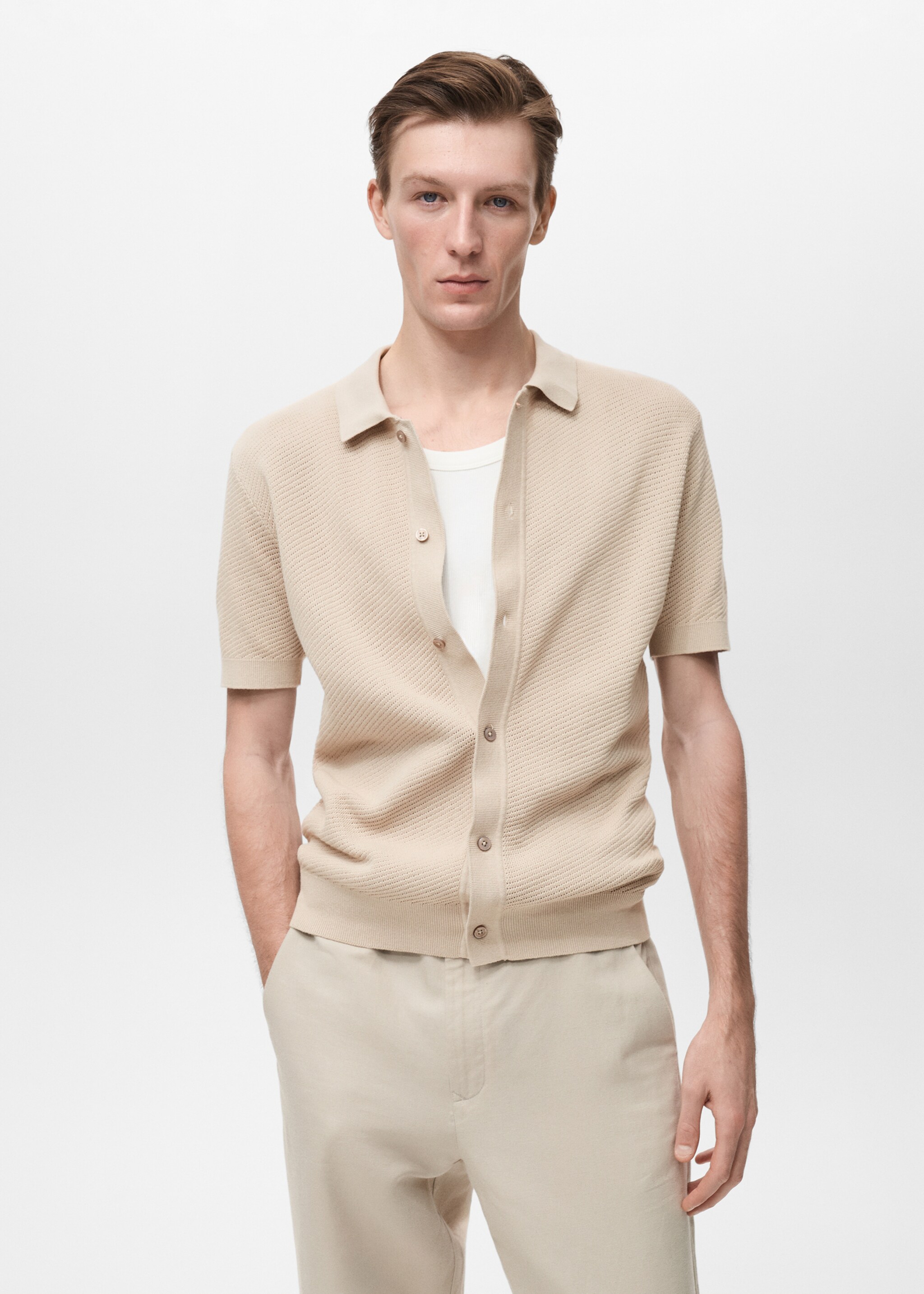 Camisa punto calado estructura - Plano medio