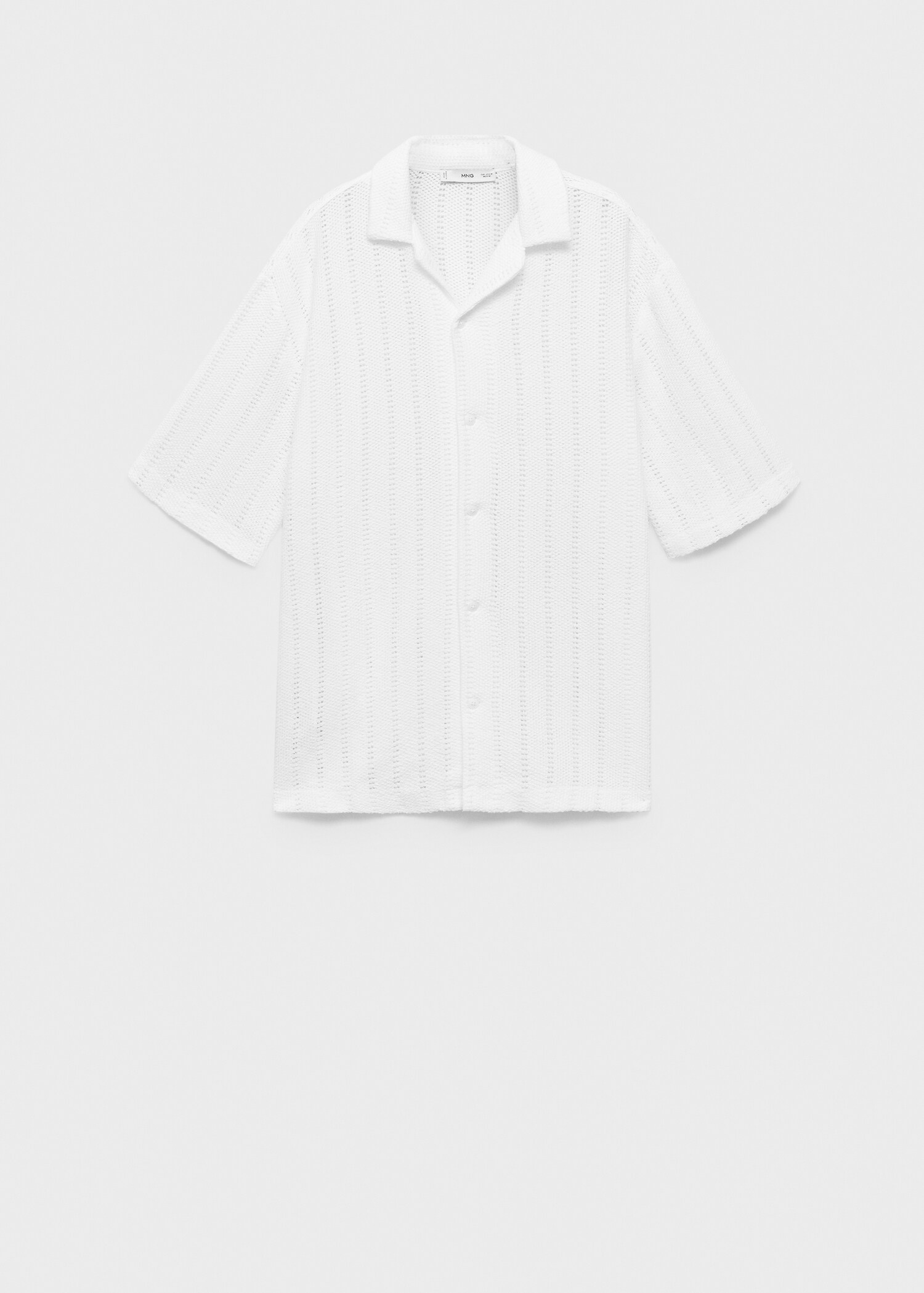 Knitted shirt with pointelle detail - Article without model