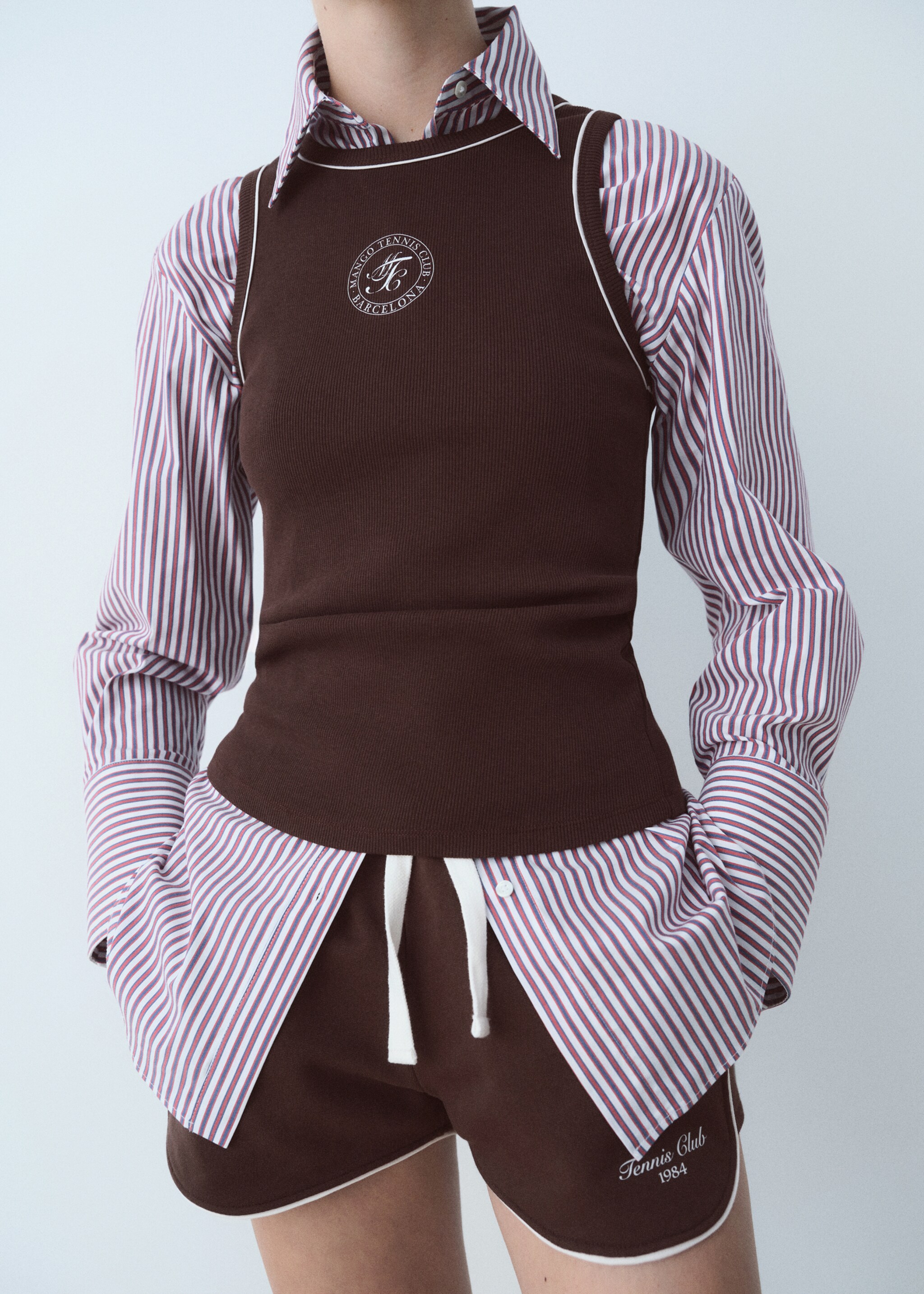 Cotton top with printed message - Medium plane