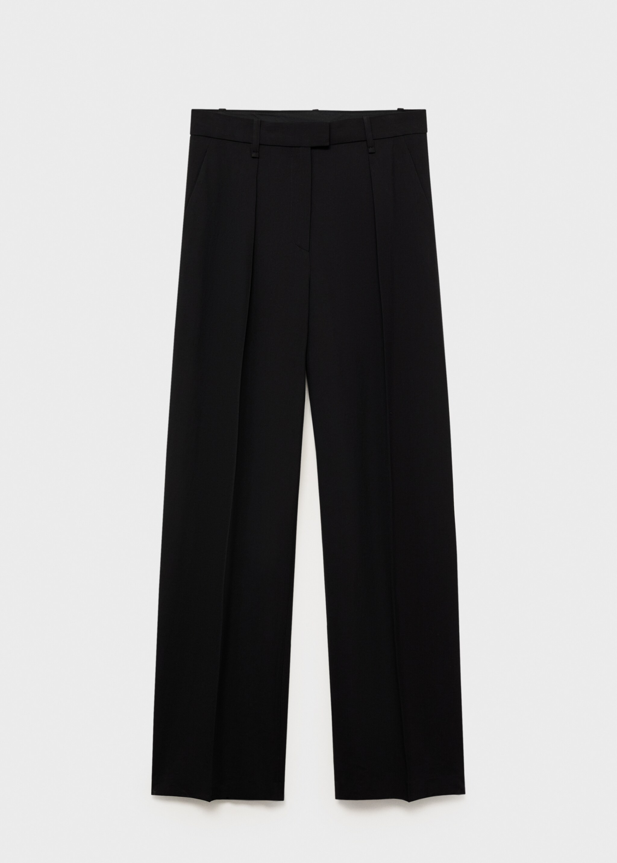 Straight-fit lyocell trousers with pleats - Article without model