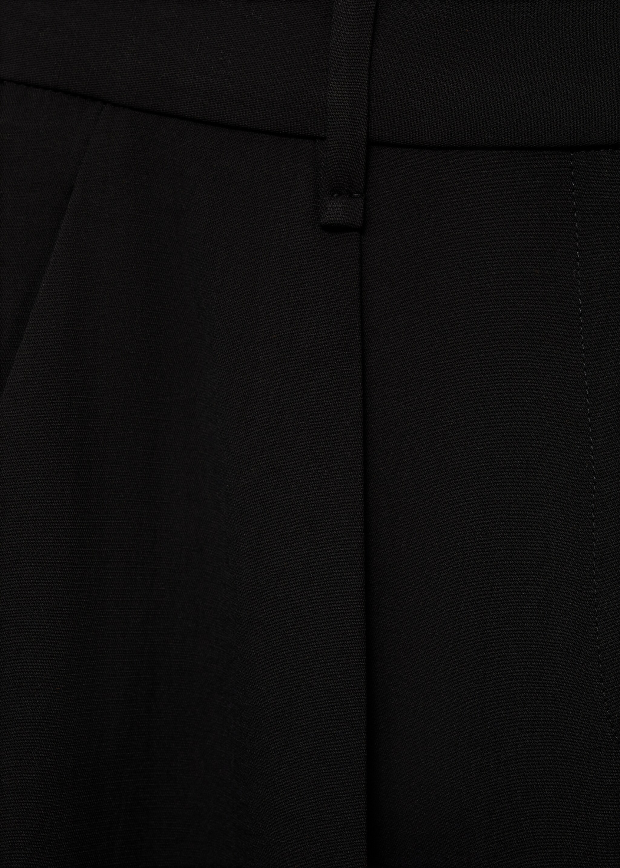 Straight-fit lyocell trousers with pleats - Details of the article 0