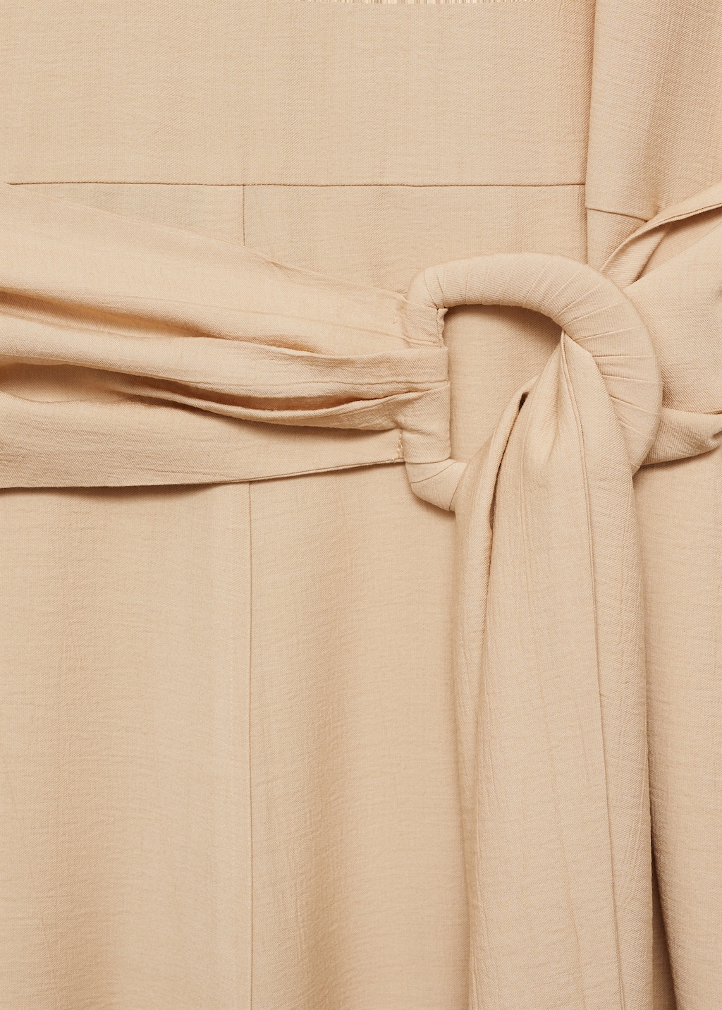 Straight-fit short-sleeved jumpsuit with belt