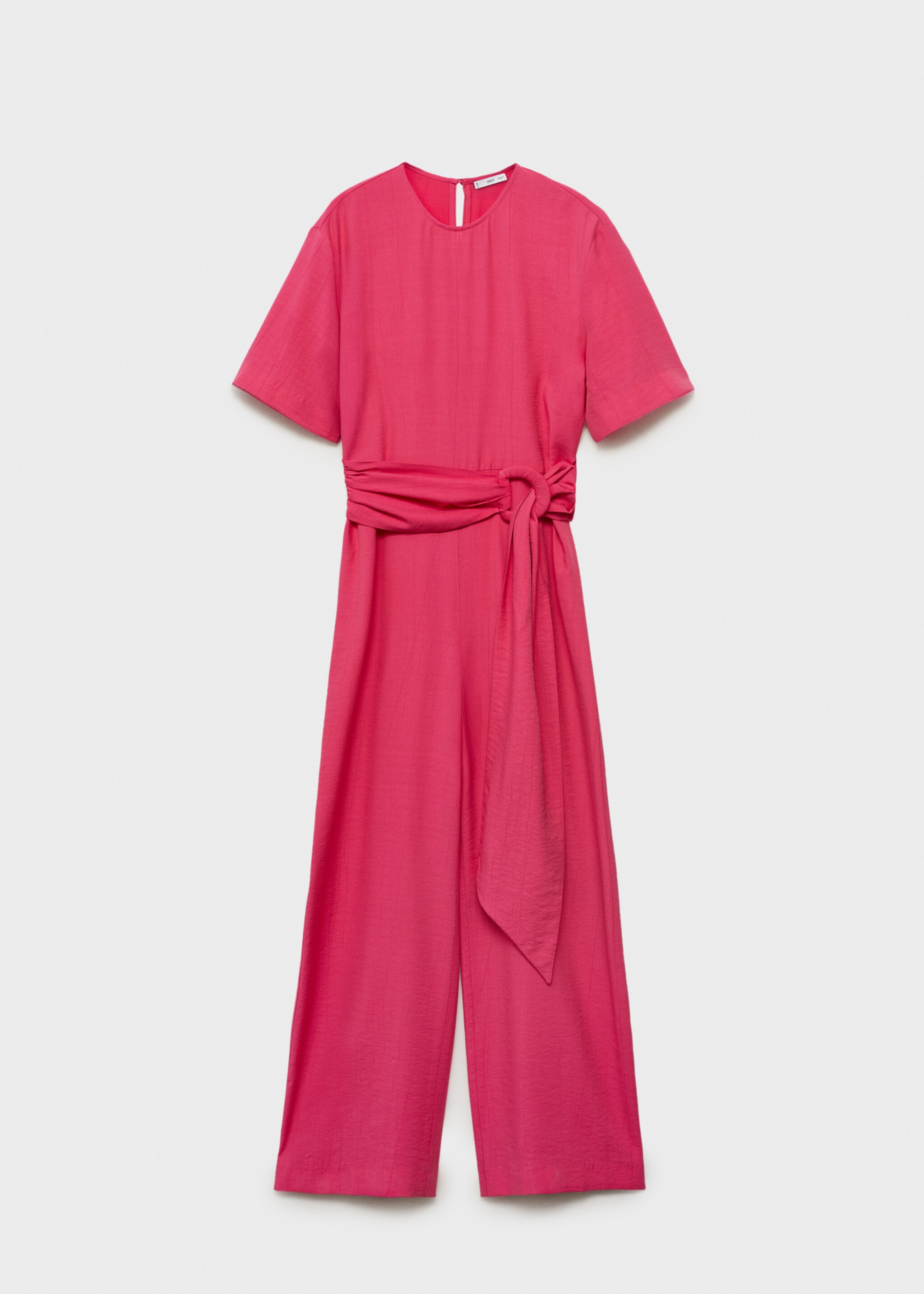 Straight-fit short-sleeved jumpsuit with belt - Article without model