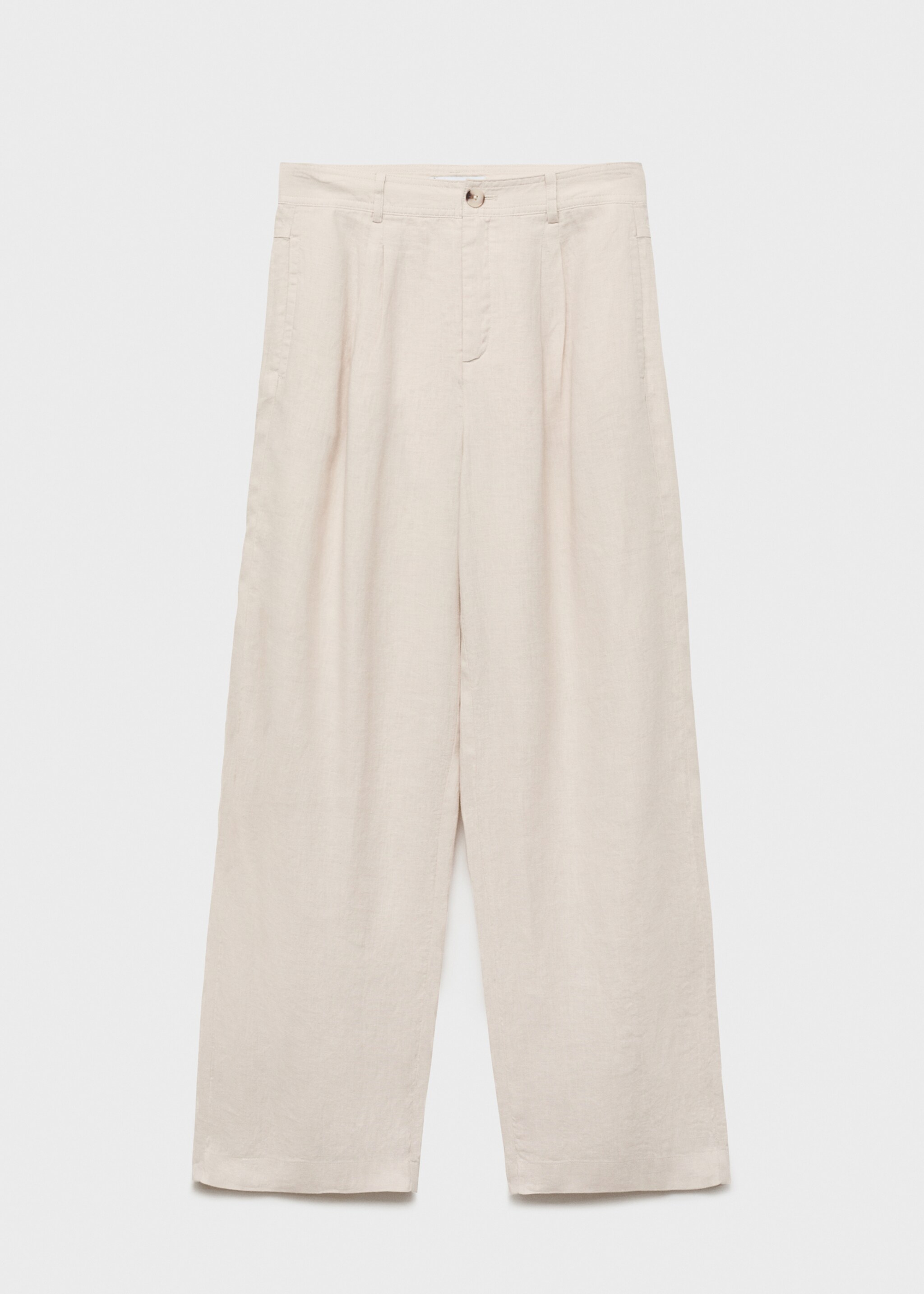 Linen trousers with tortoiseshell button - Article without model