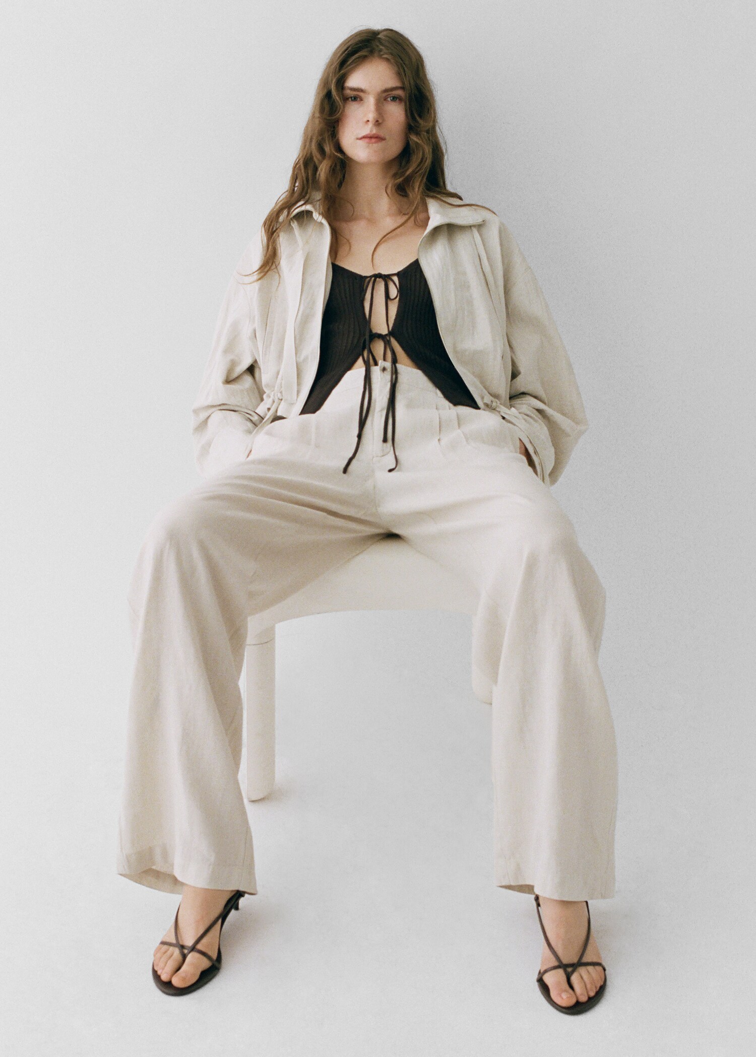 Pantalón lino botón carey - Detalle del artículo 6