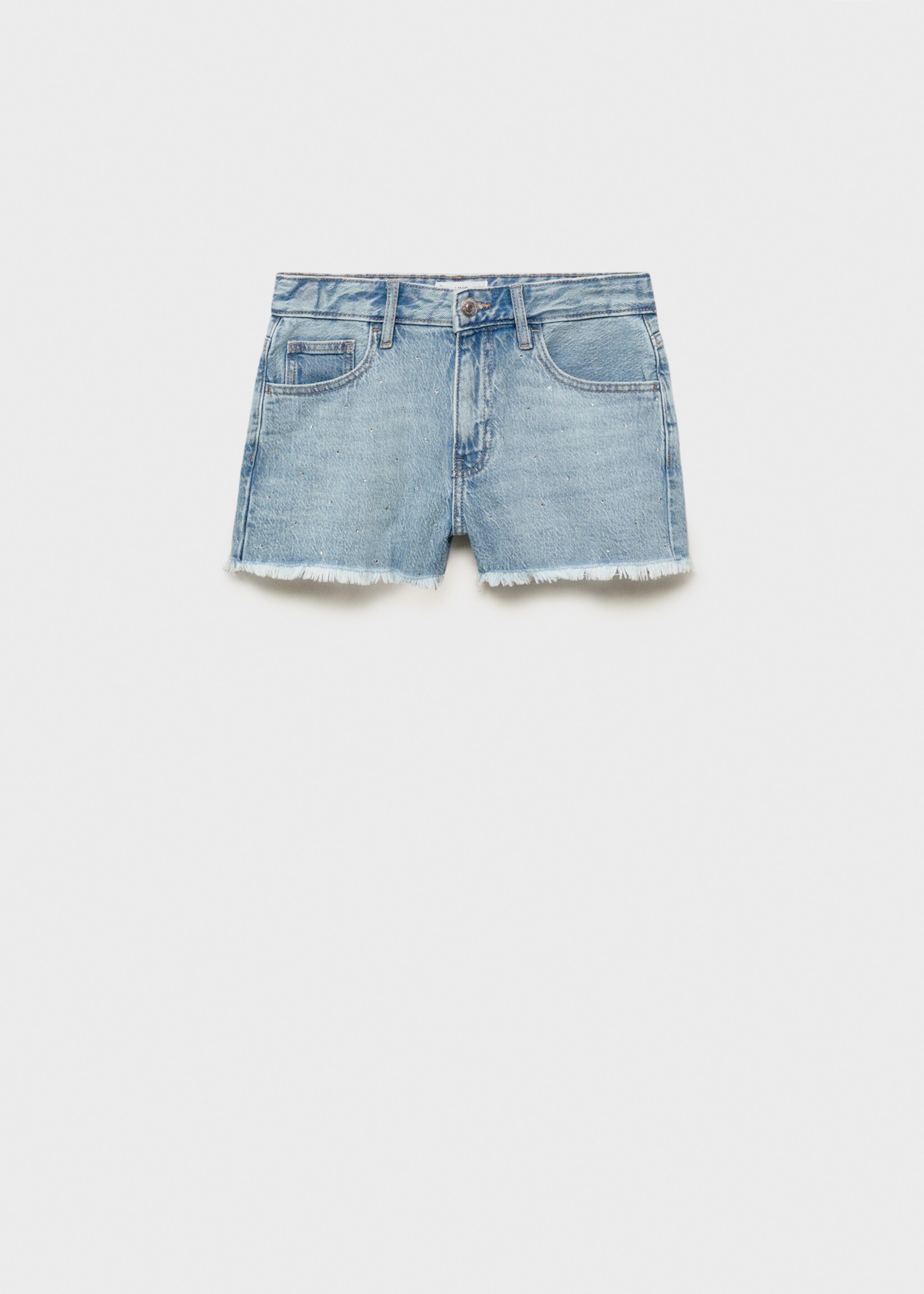 Low-waist shorts with rhinestones - Article without model
