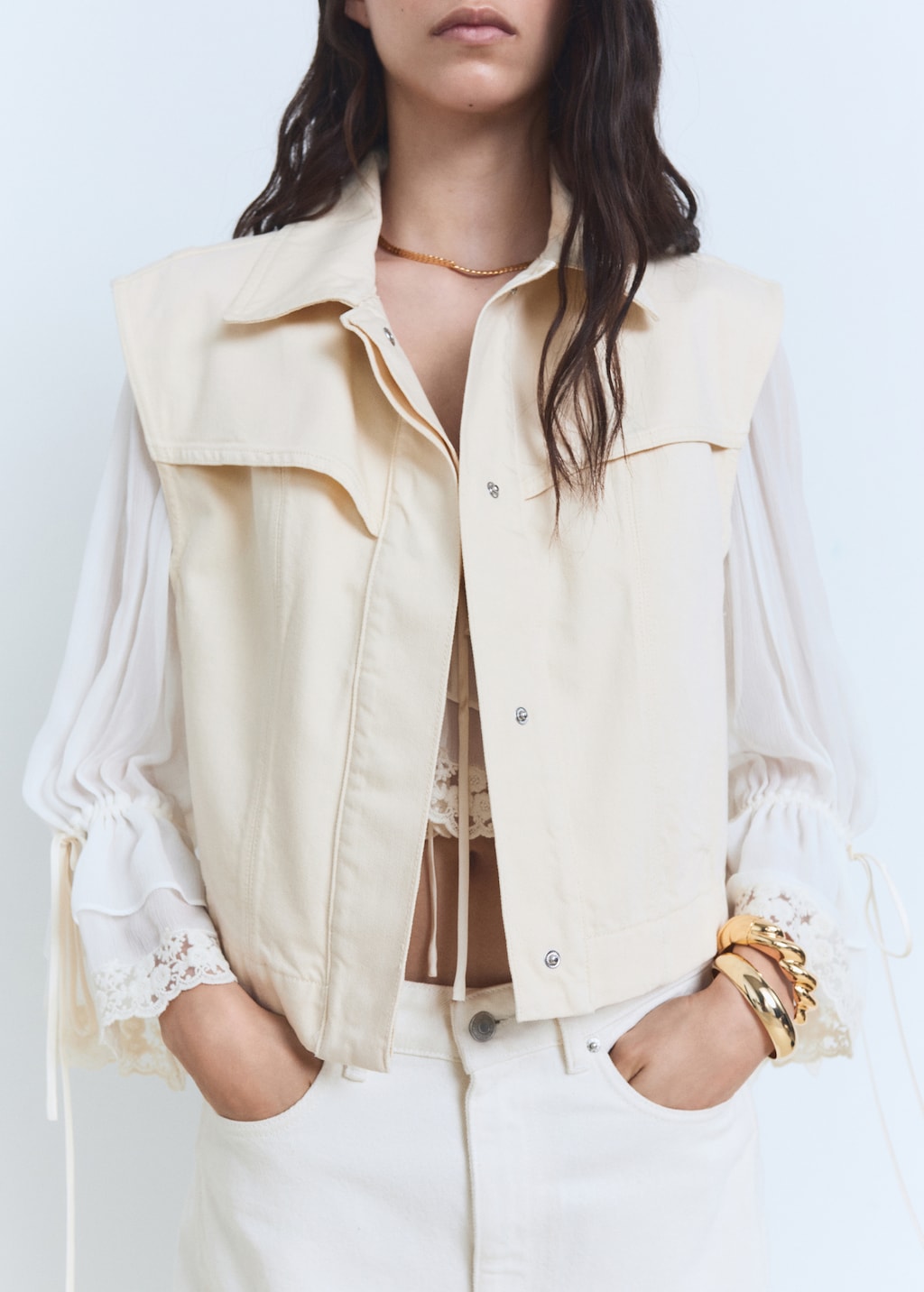 Denim-effect vest