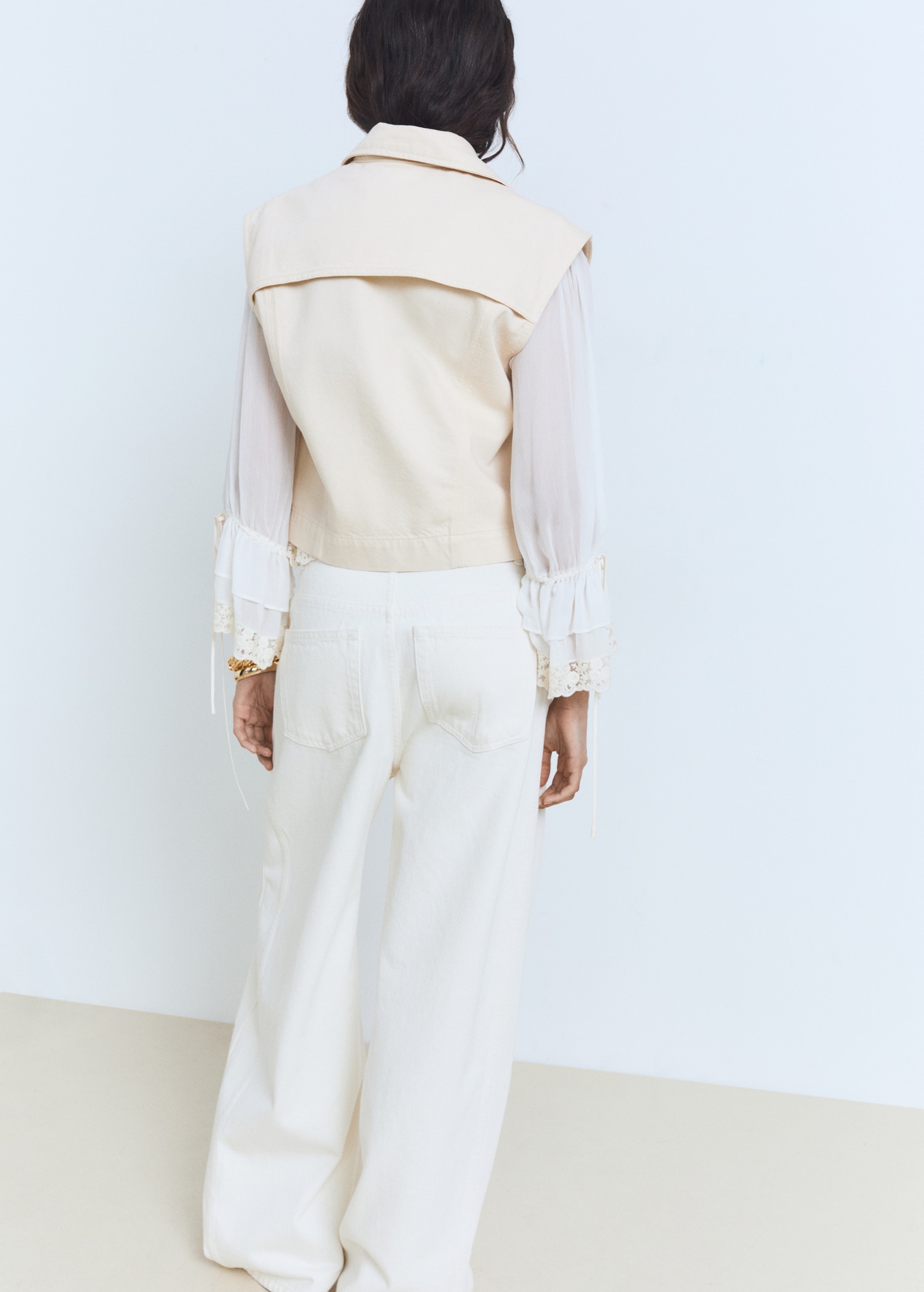 Denim-effect waistcoat - Reverse of the article
