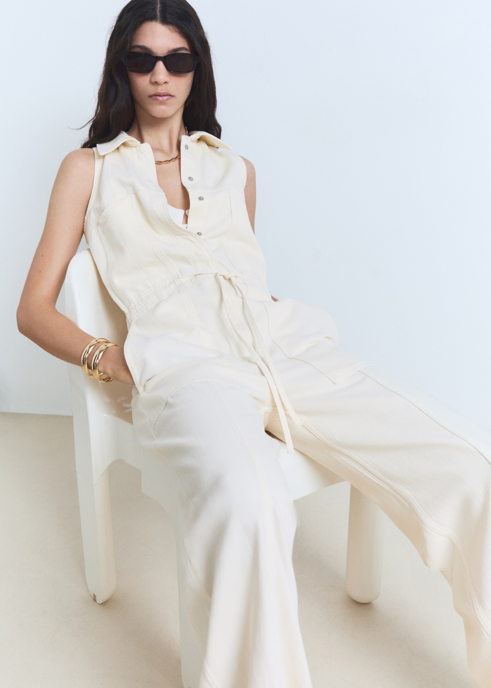 Long denim jumpsuit - Medium plane