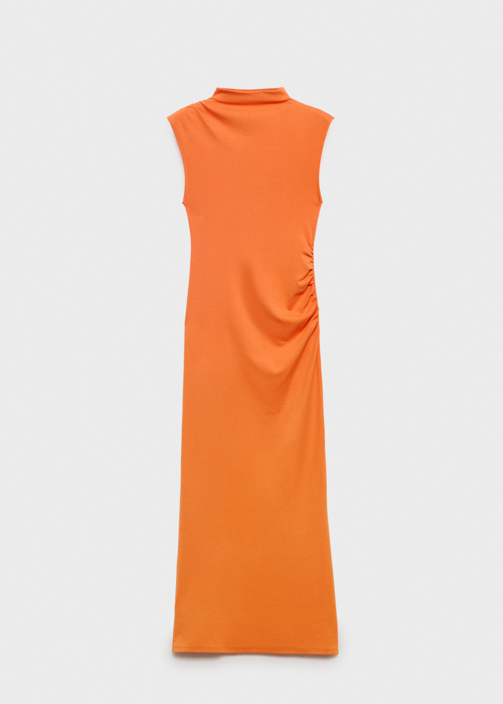 Draped dress with perkins collar - Article without model, Orange. Ref: 87078650-00.