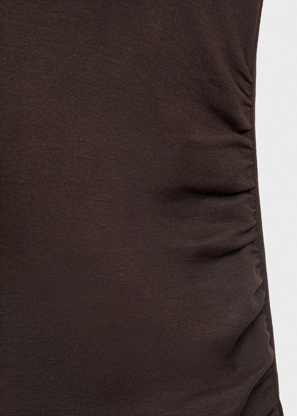 Draped dress with perkins collar