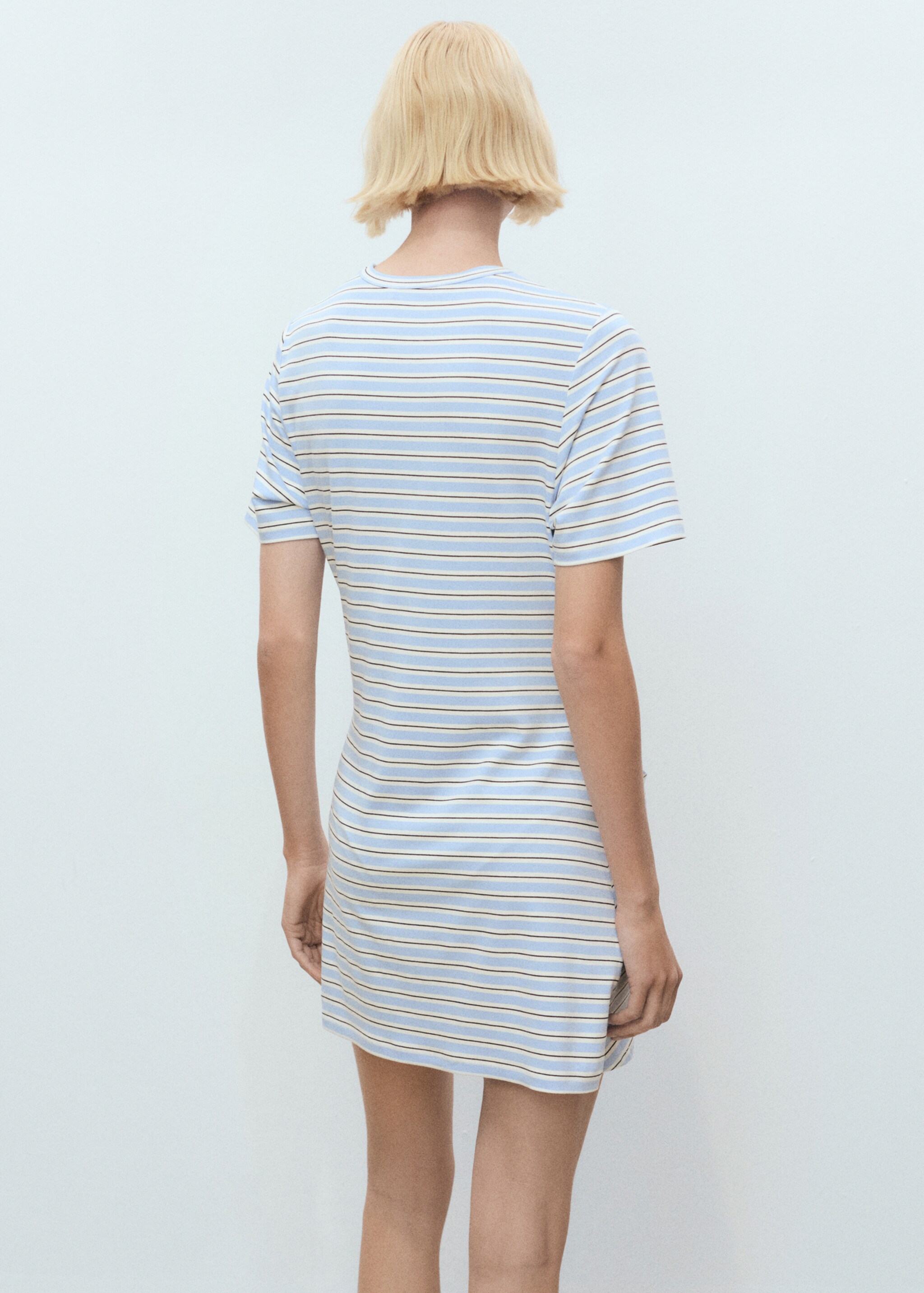 Vestido corto rayas nudo - Reverso del artículo