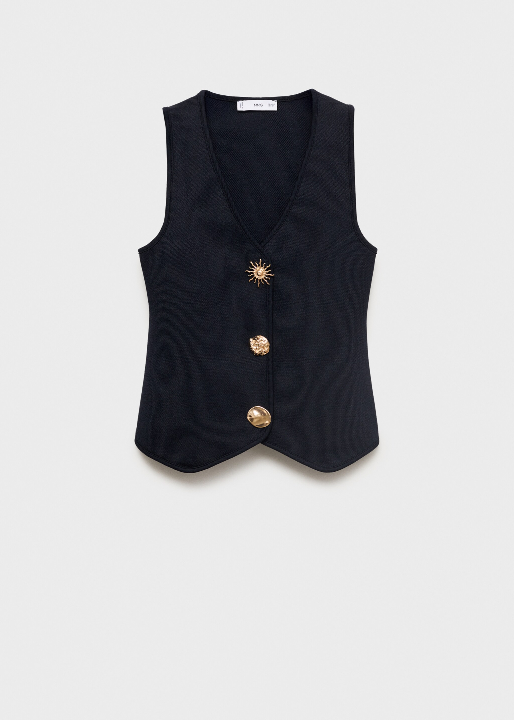 Knitted waistcoat with jewel buttons - Article without model