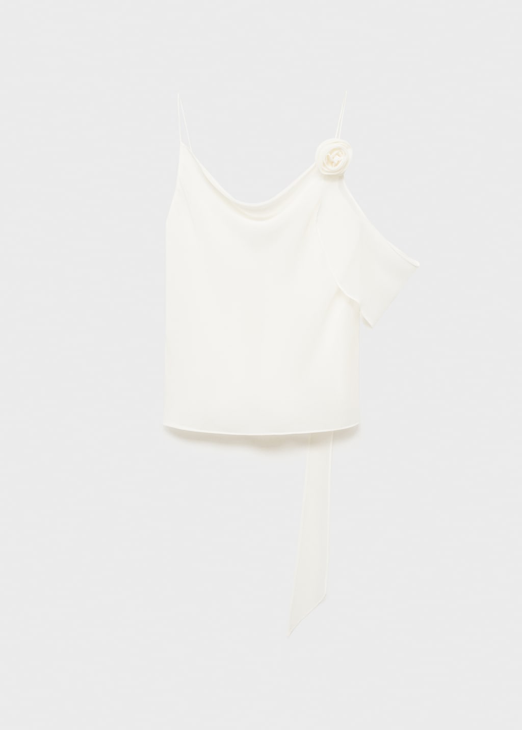 Draped top with flower detail - Women | MANGO USA