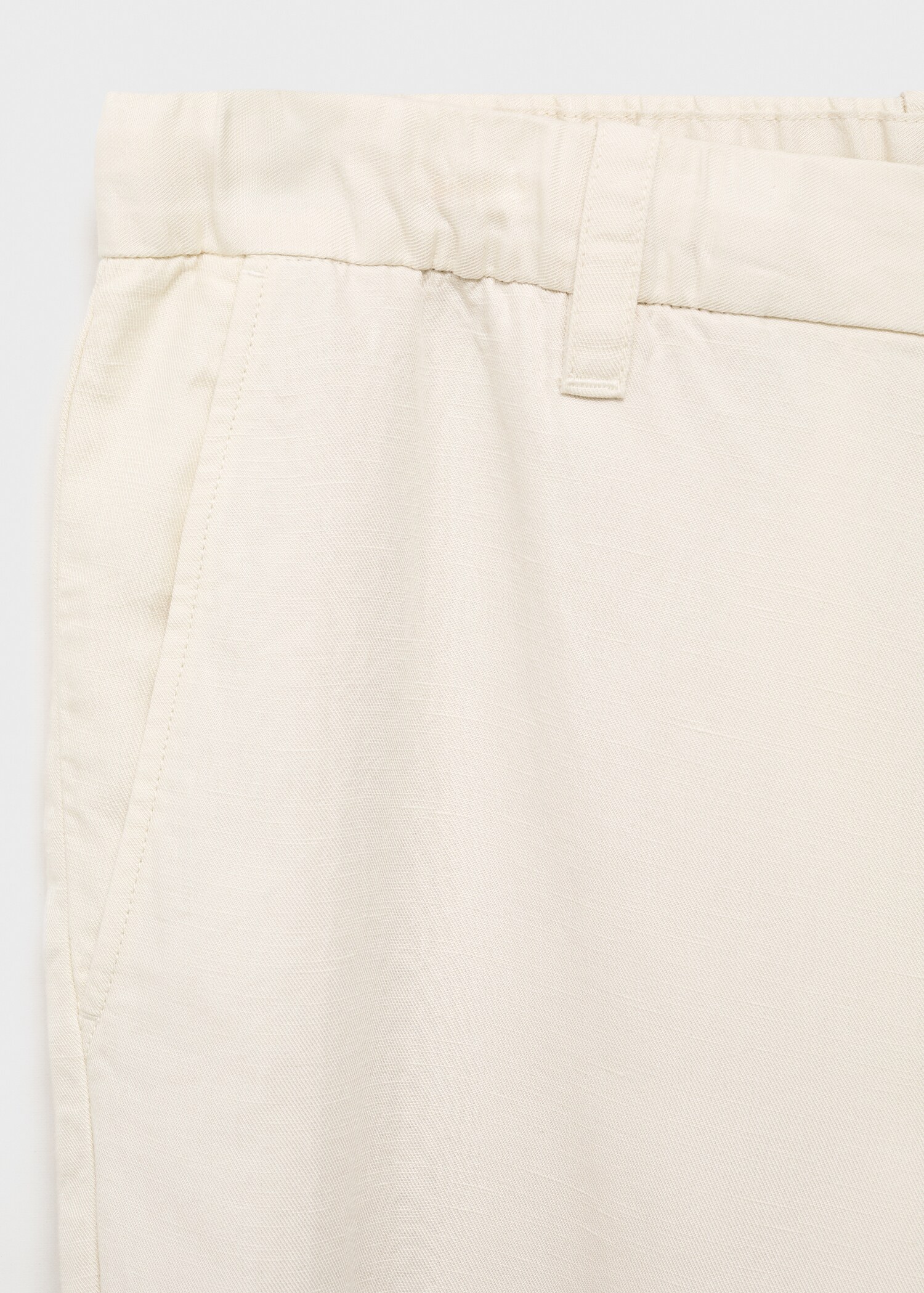 Pantalon lin mélangé taille élastique - Détail de l'article 0