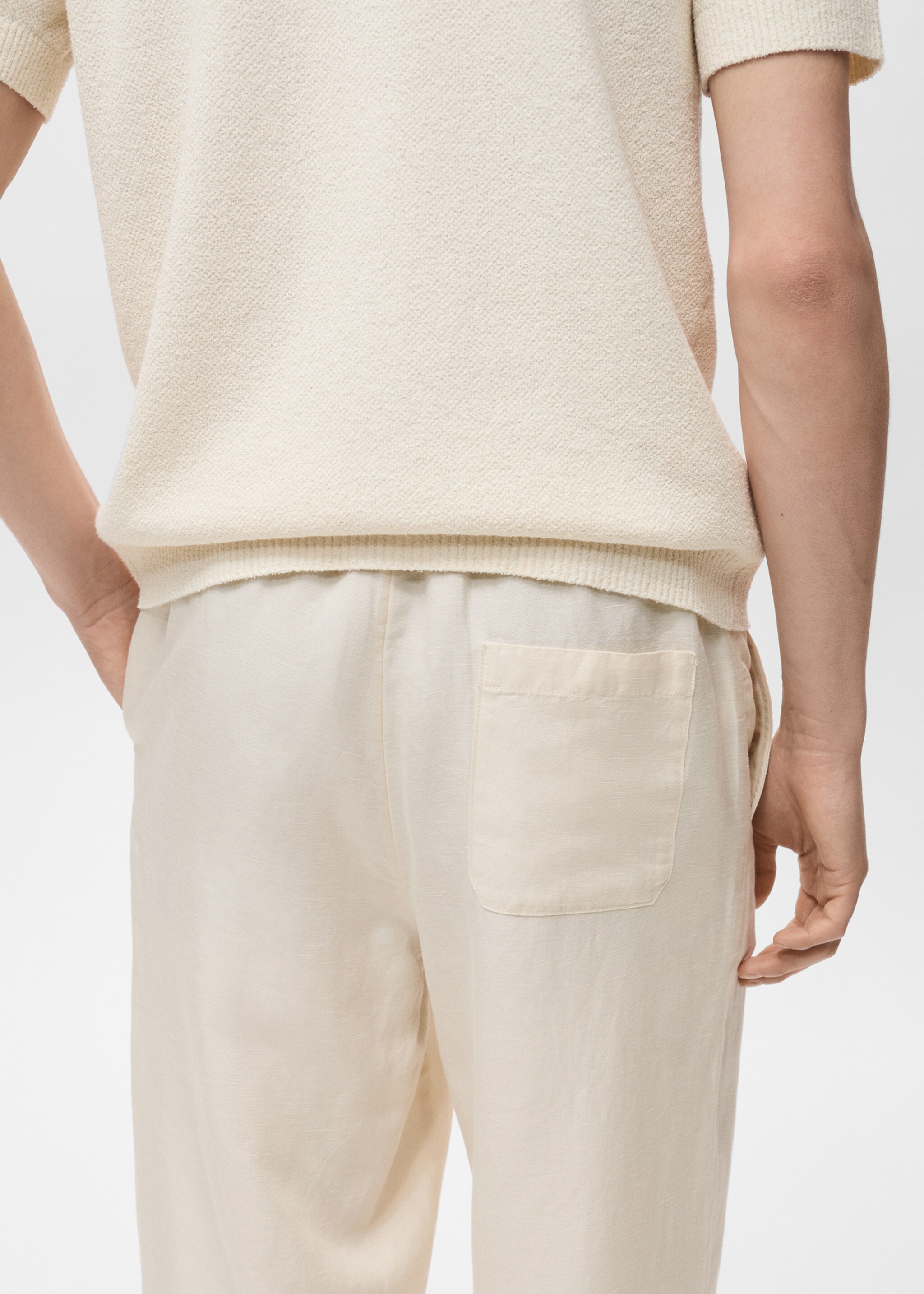 Linen-blend trousers with an elastic waistband - Details of the article 6