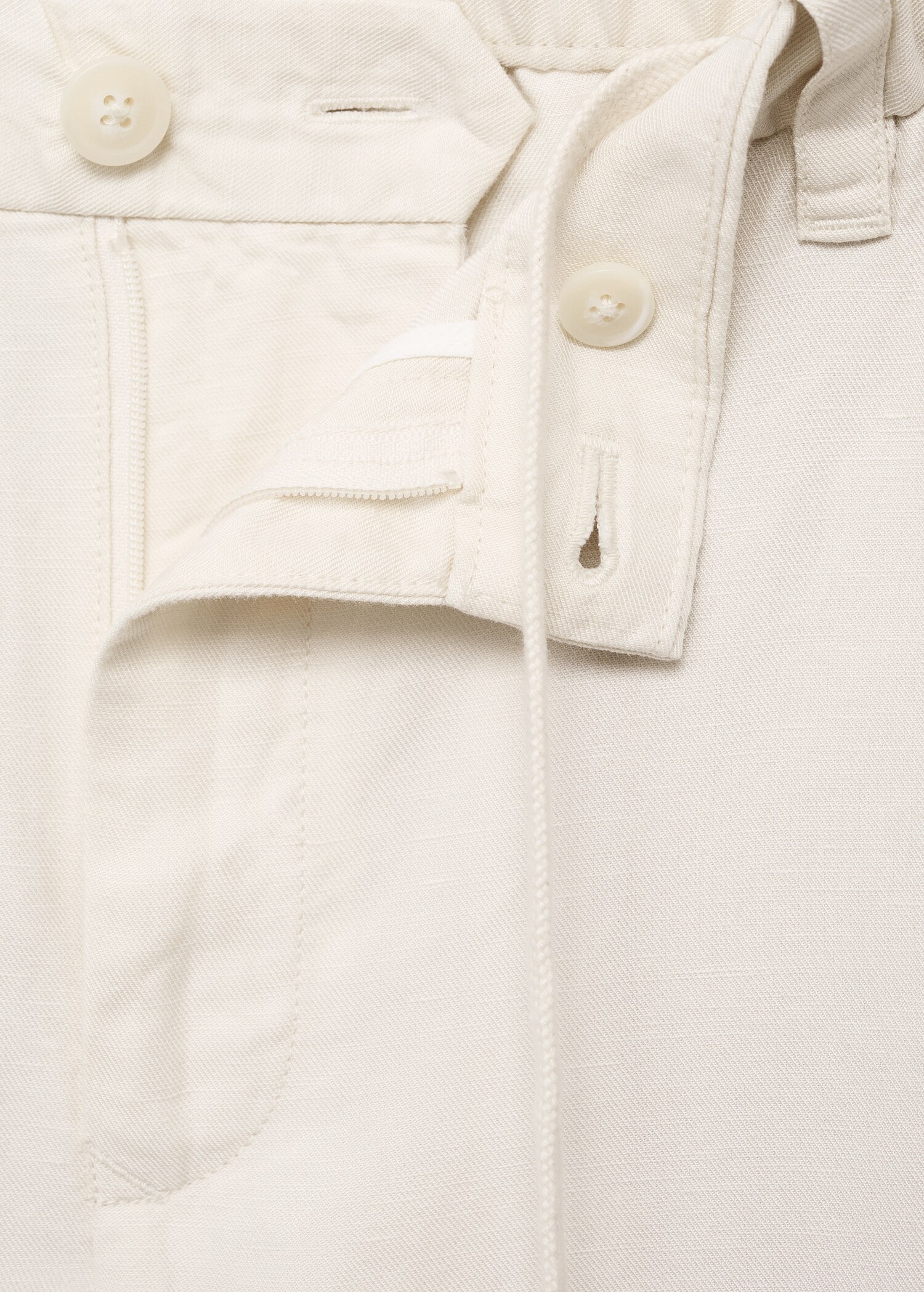 Pantalon lin mélangé taille élastique - Détail de l'article 8
