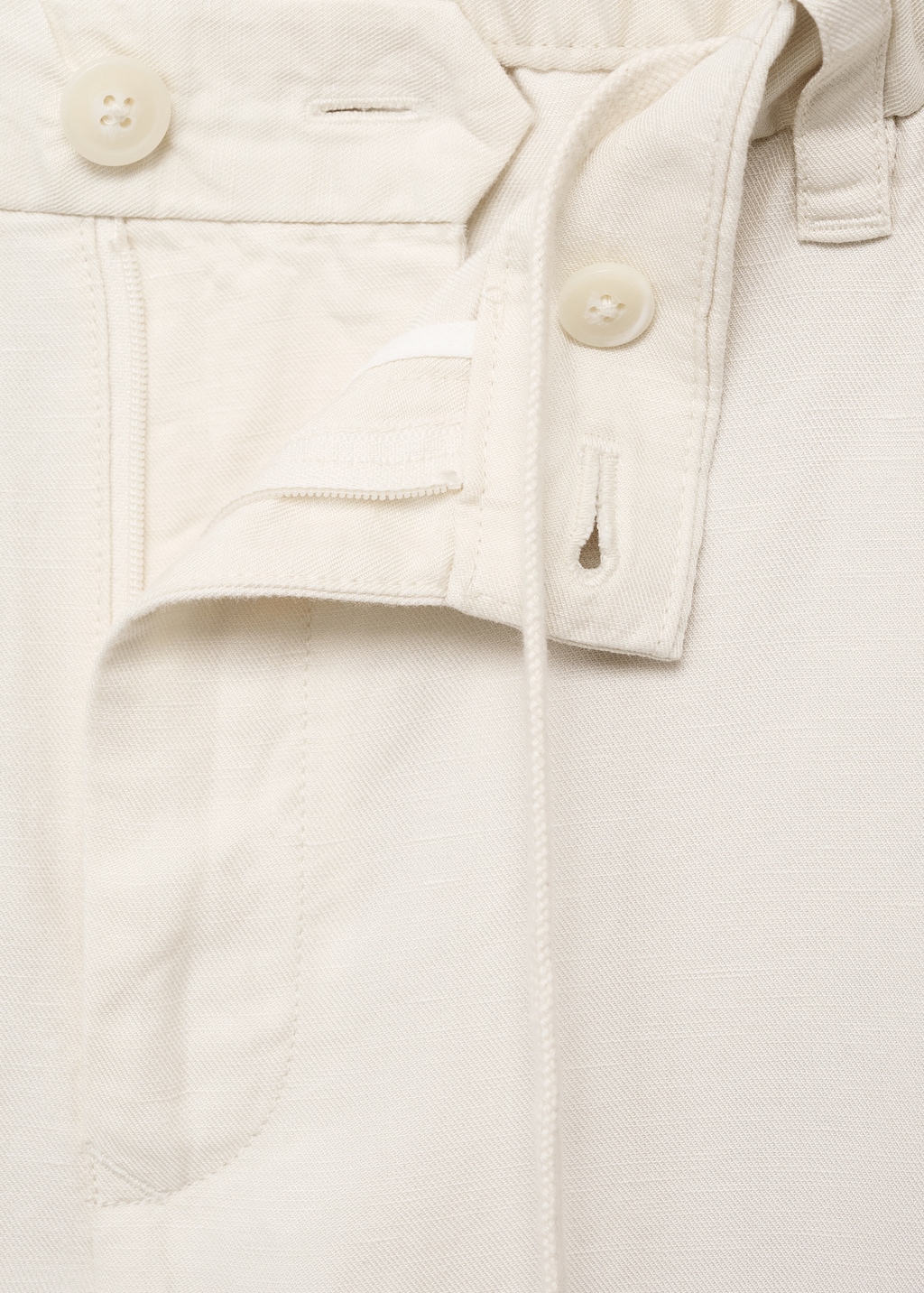 Linen-blend pants with an elastic waistband