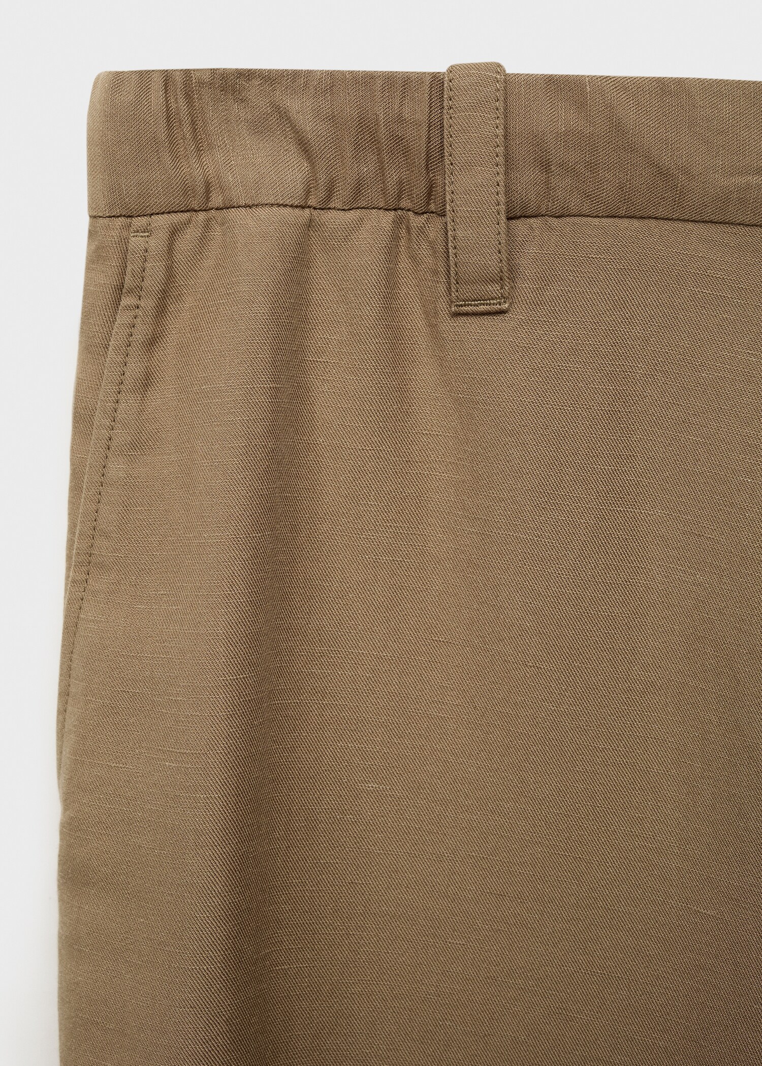 Pantalon lin mélangé taille élastique - Détail de l'article 8